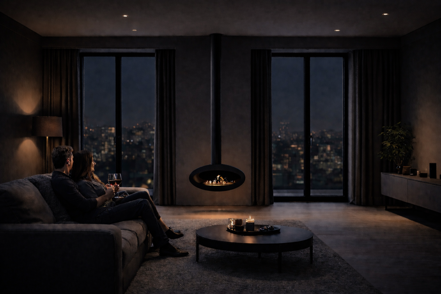 Ova Tube Zwart Plafondhaard 80 cm