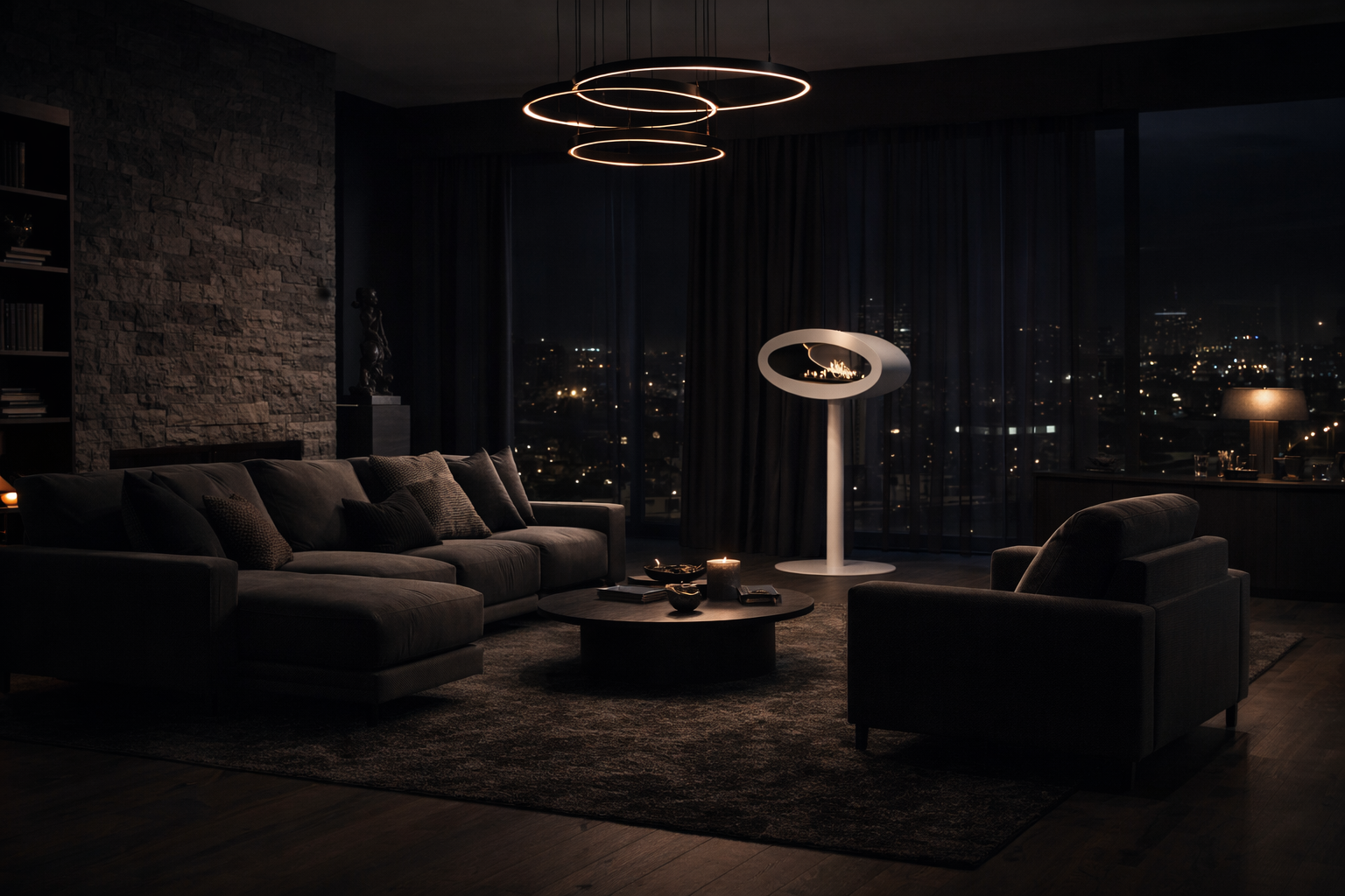 Ova Wit Vrijstaand Doorkijkhaard D80 cm