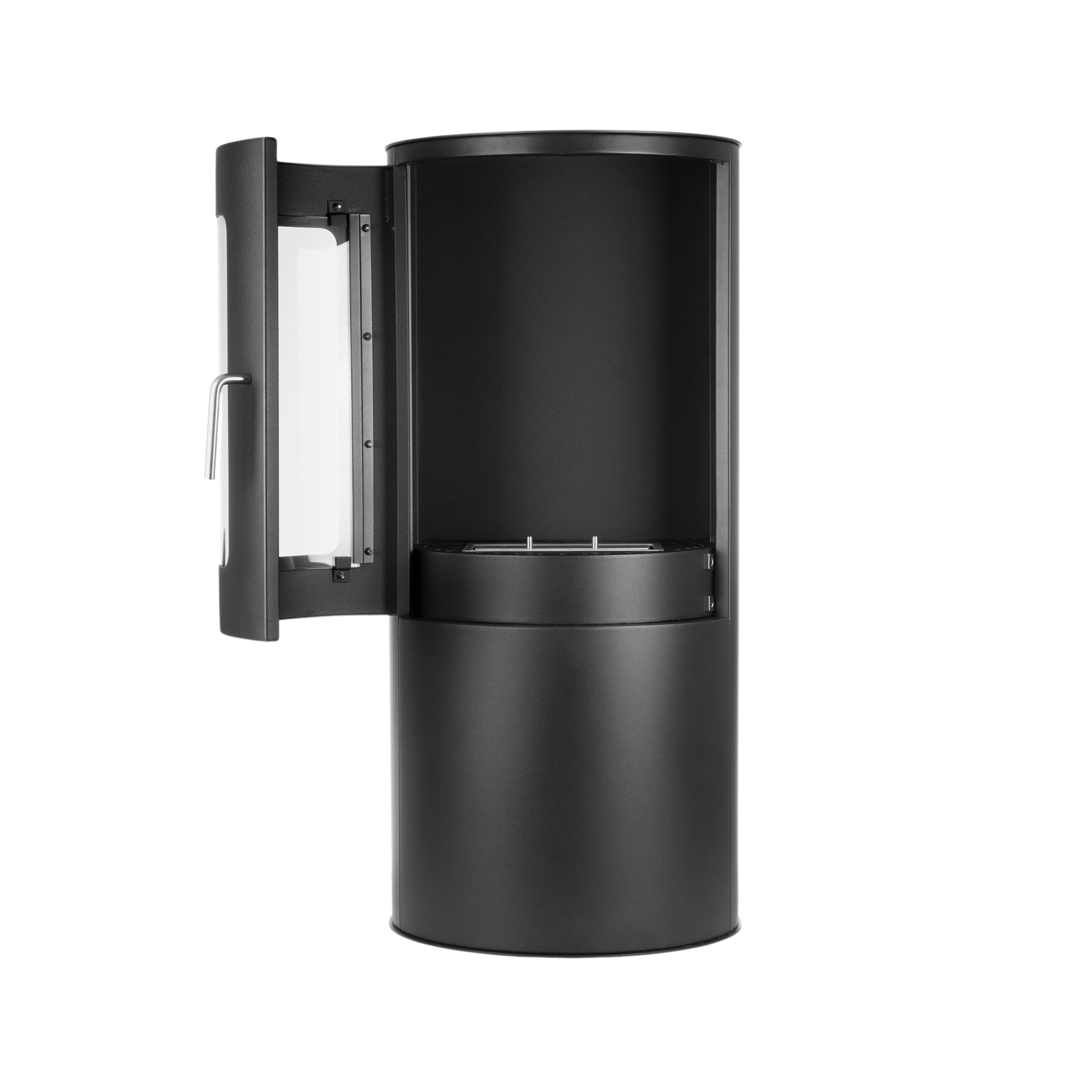 Pollen Black Bio Ethanol Freestanding Stove Fire H95 cm