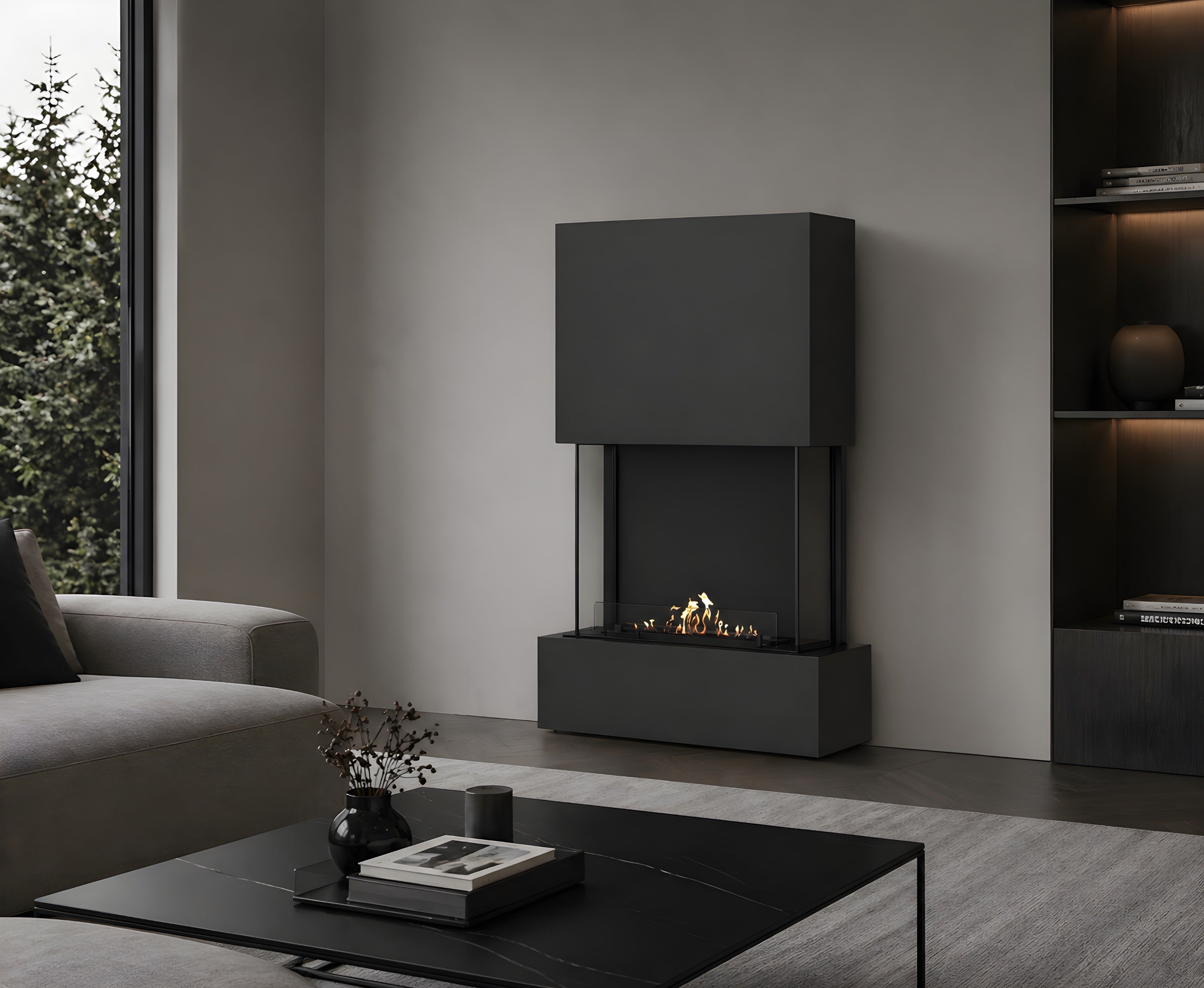 Sure Bio Ethanol Vrijstaand Haard Zwart H200 cm