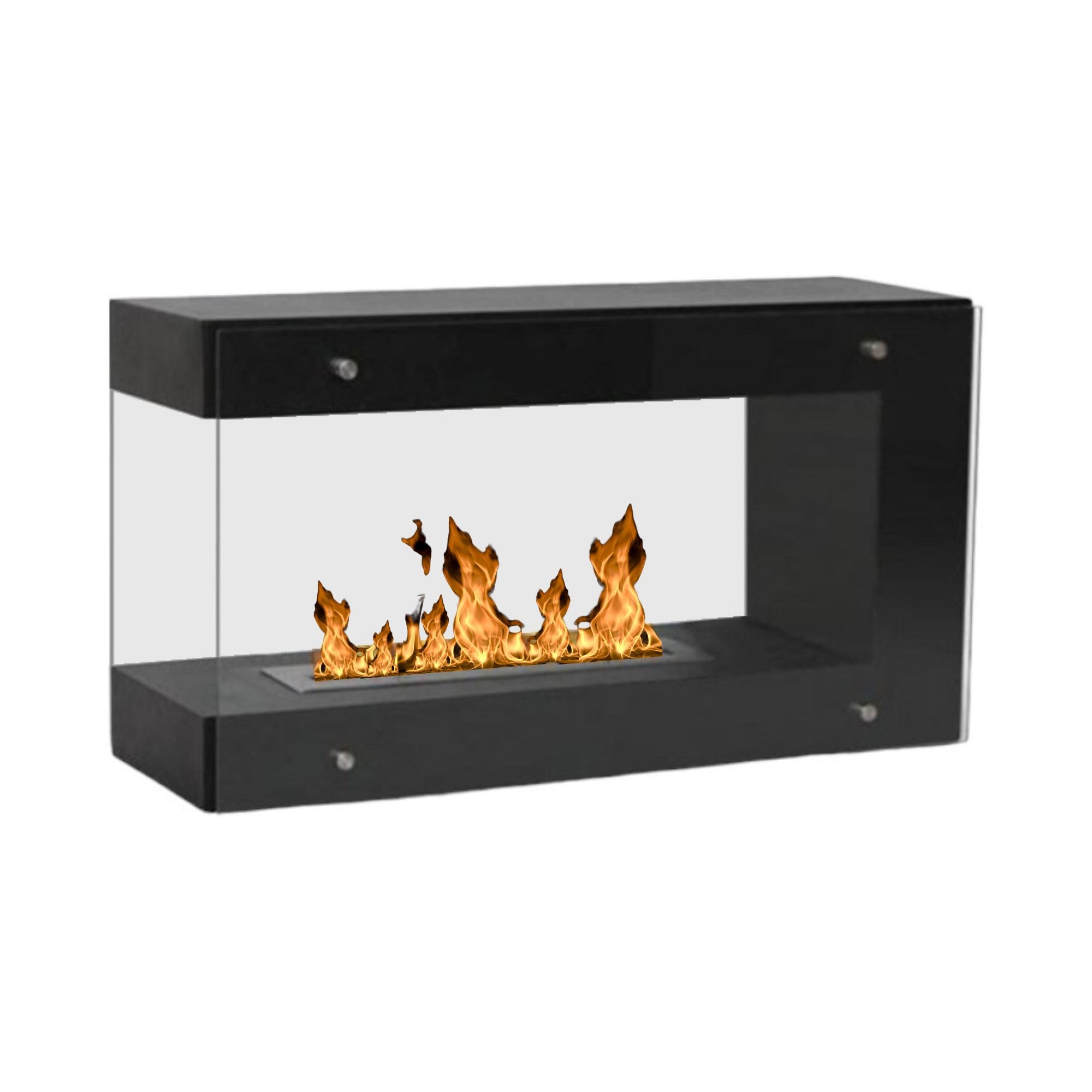 Vera Black bio ethanol freestanding floor fireplace 90 cm