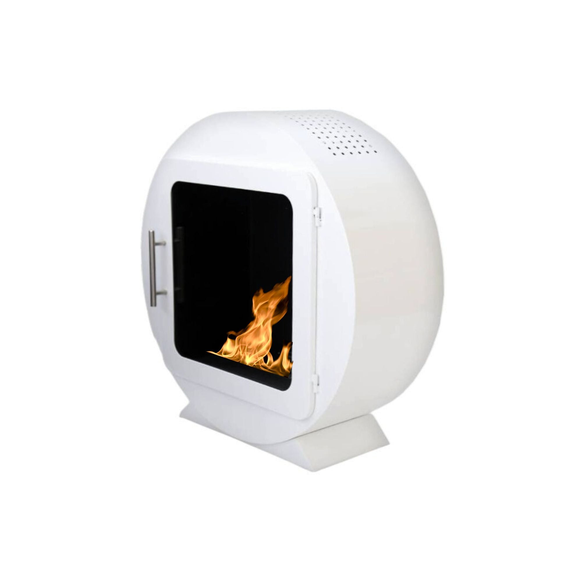 Via White Bio-Ethanol Freestanding Fireplace