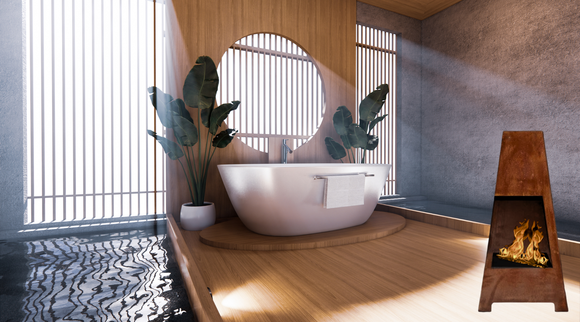 Vioro Roest Bio Ethanol Vrijstaand Haard H100 cm