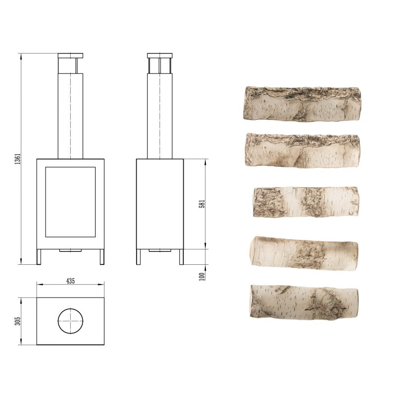 Koson Freestanding Bio-Ethanol Stove Fireplace