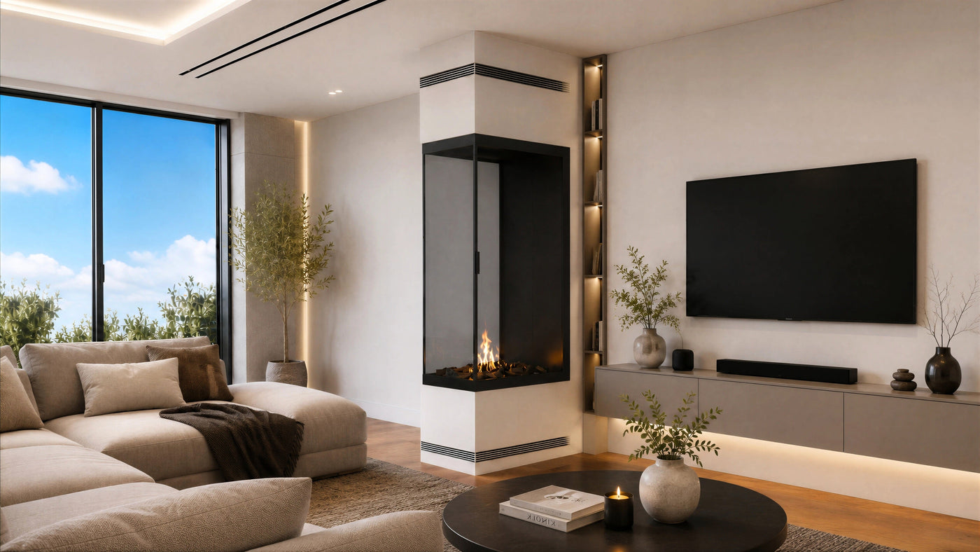 Bio-ethanol Verticale Driezijdige Roomdivider Inbouwhaard met Vol Glas Inbouwen - Complete Handleiding