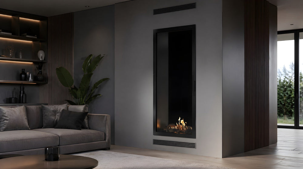 Selected Vertical Enkelzijdige Inbouwhaard Volle Glas