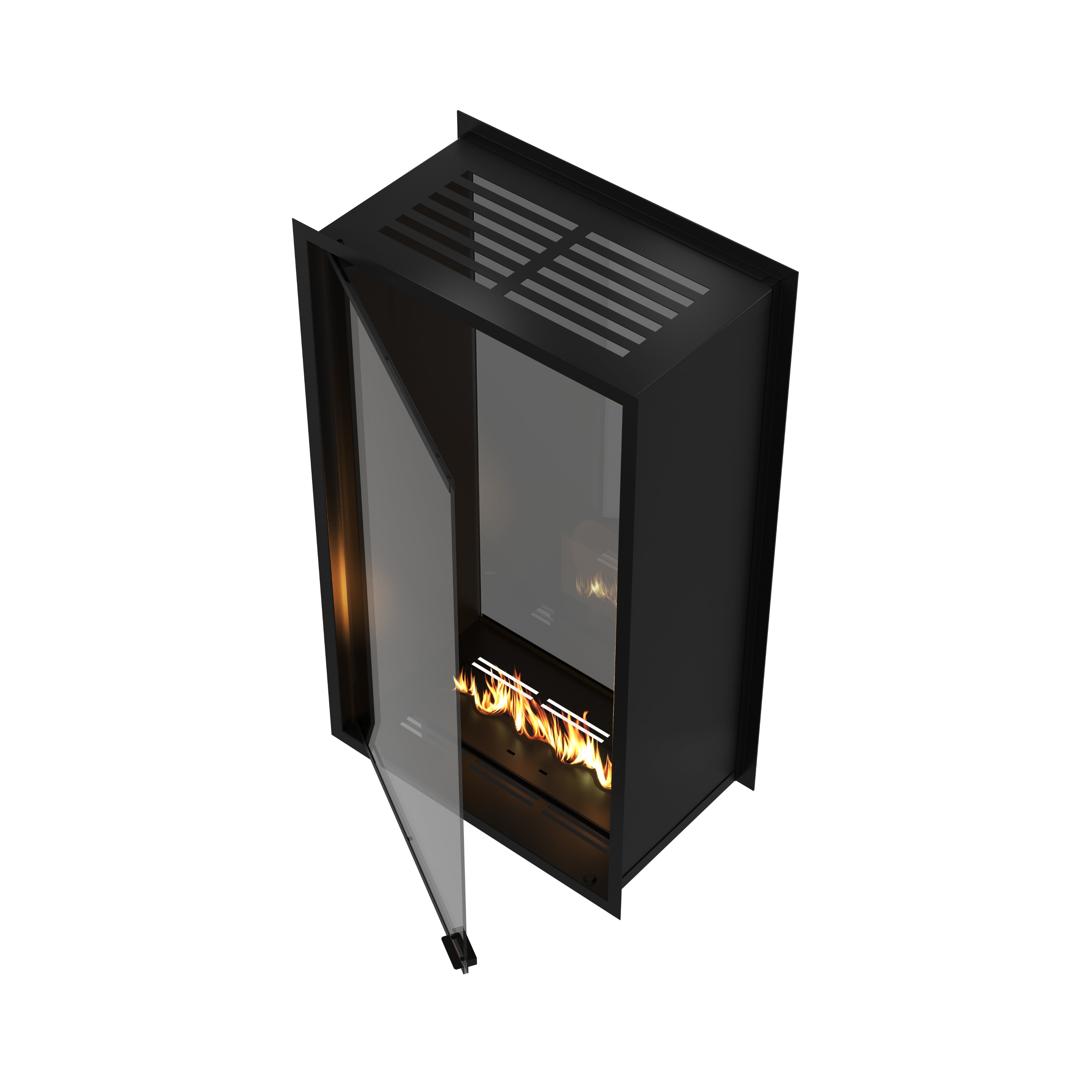 Fame Vertical Doorkijkhaard Met Volle Glas 70 x 120 cm