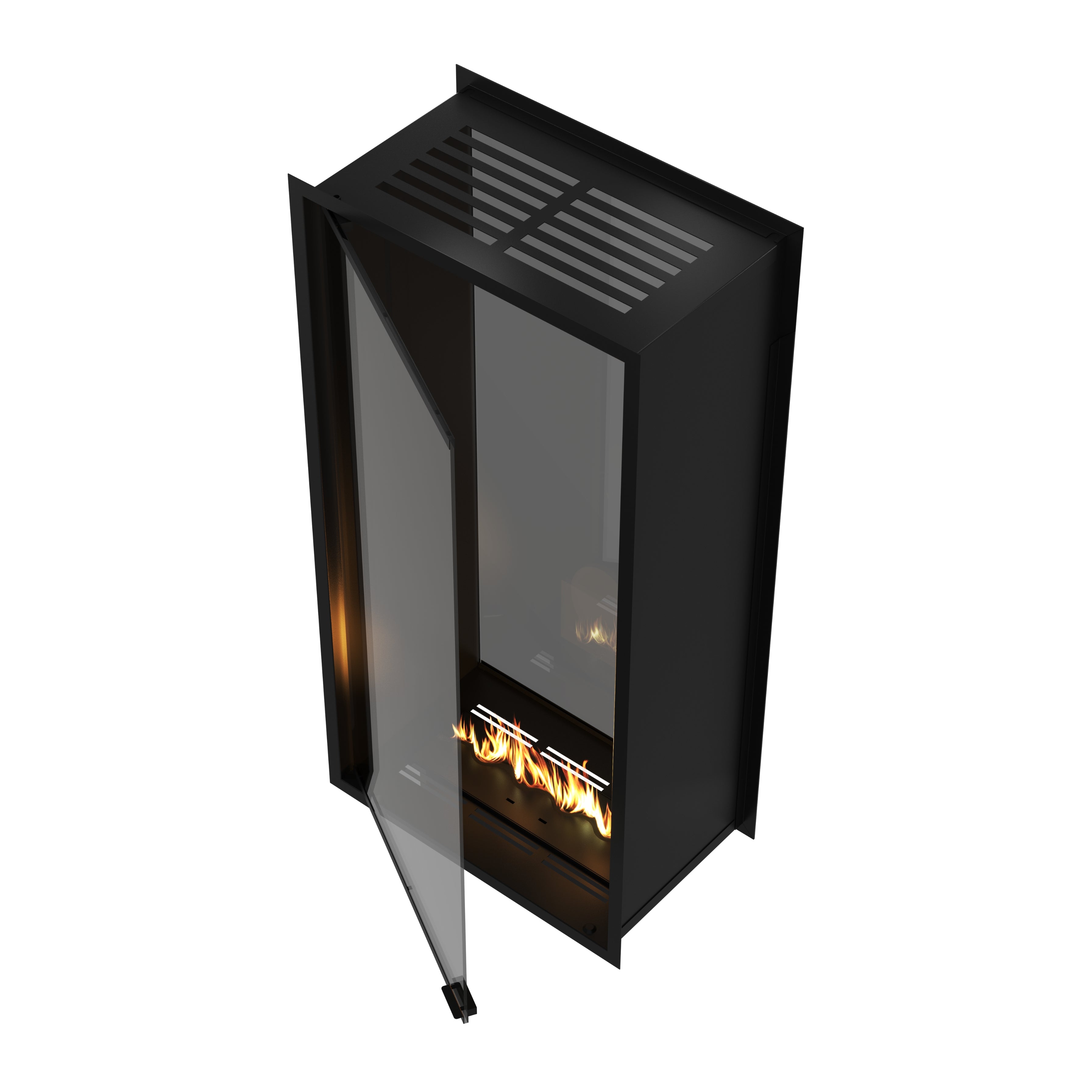 Fame Vertical Doorkijkhaard Met Volle Glas 70 x 140 cm