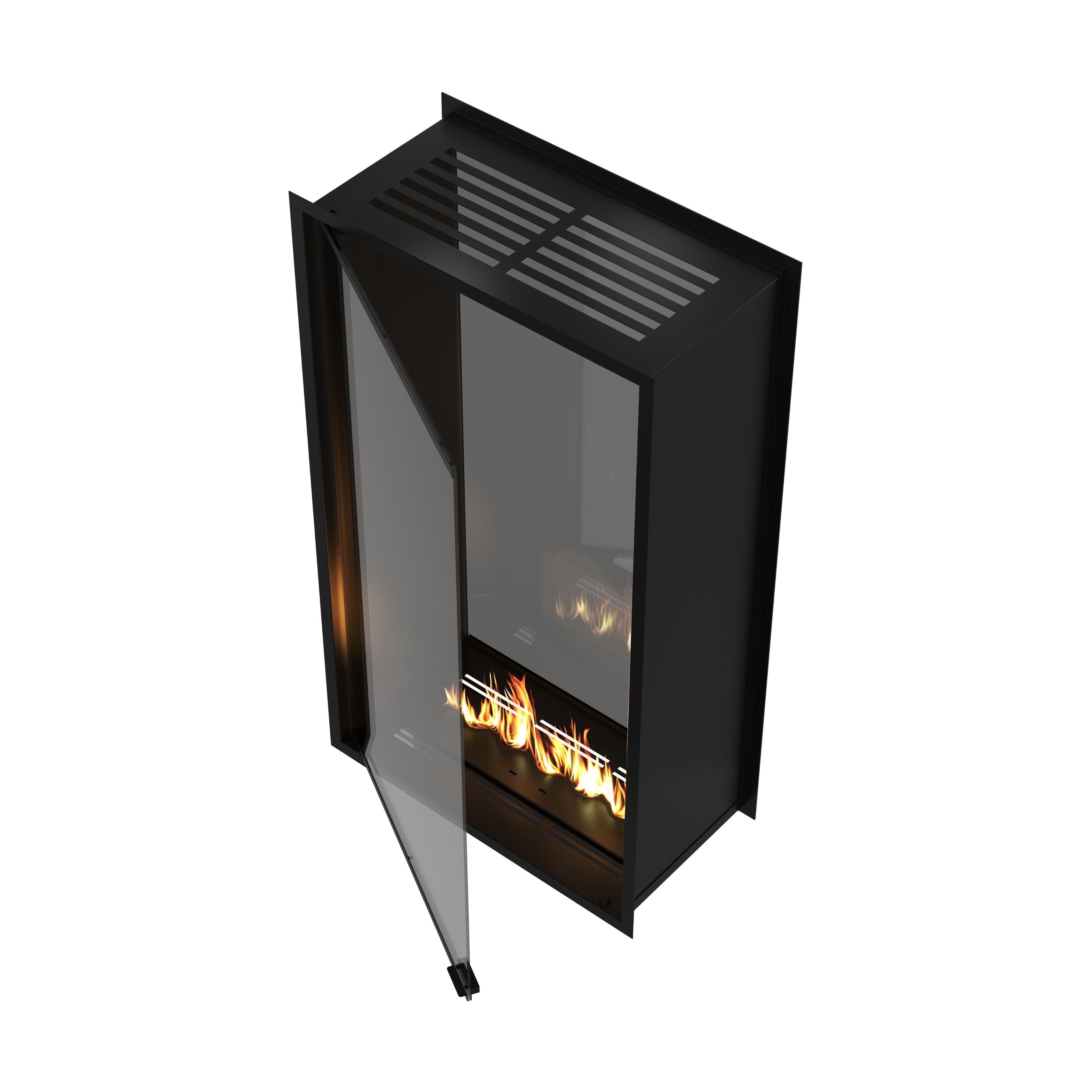 Fame Vertical Doorkijkhaard Met Volle Glas 80 x 140 cm