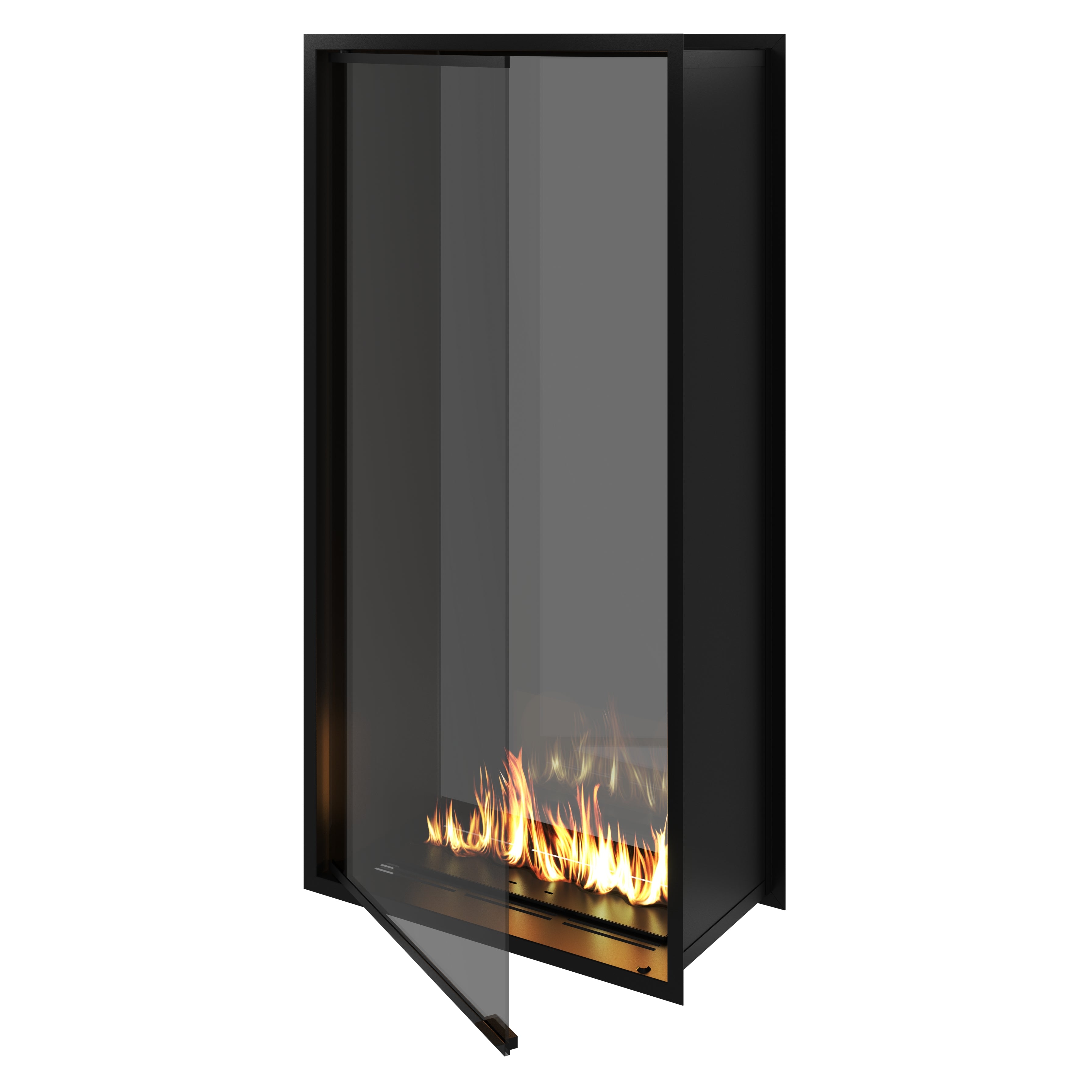 Fame Vertical Doorkijkhaard Met Volle Glas 80 x 160 cm