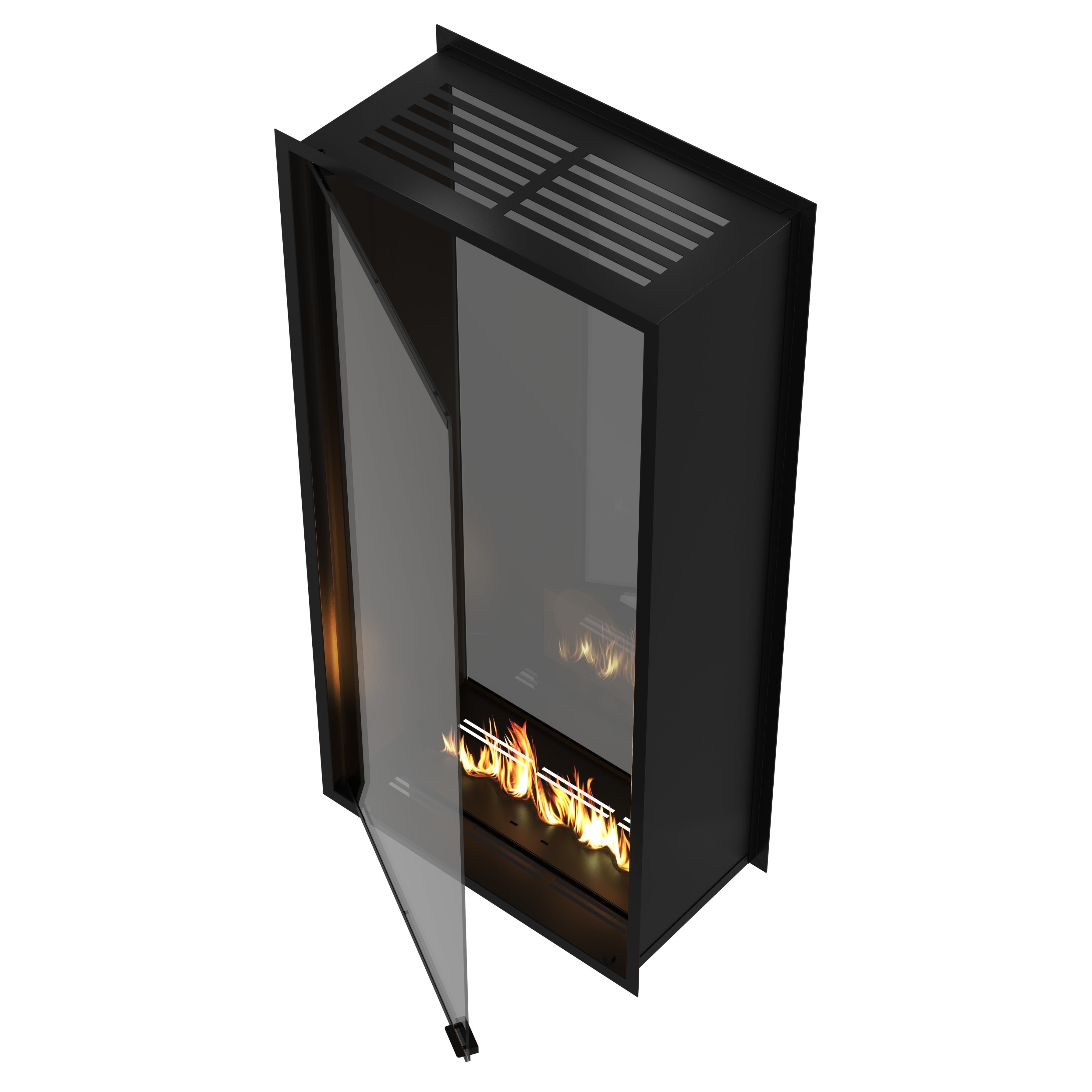 Fame Vertical Doorkijkhaard Met Volle Glas 90 x 180 cm