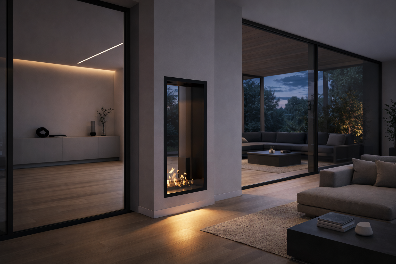 Fame Vertical Doorkijkhaard Enkel Volle Glas 60 x 120 cm