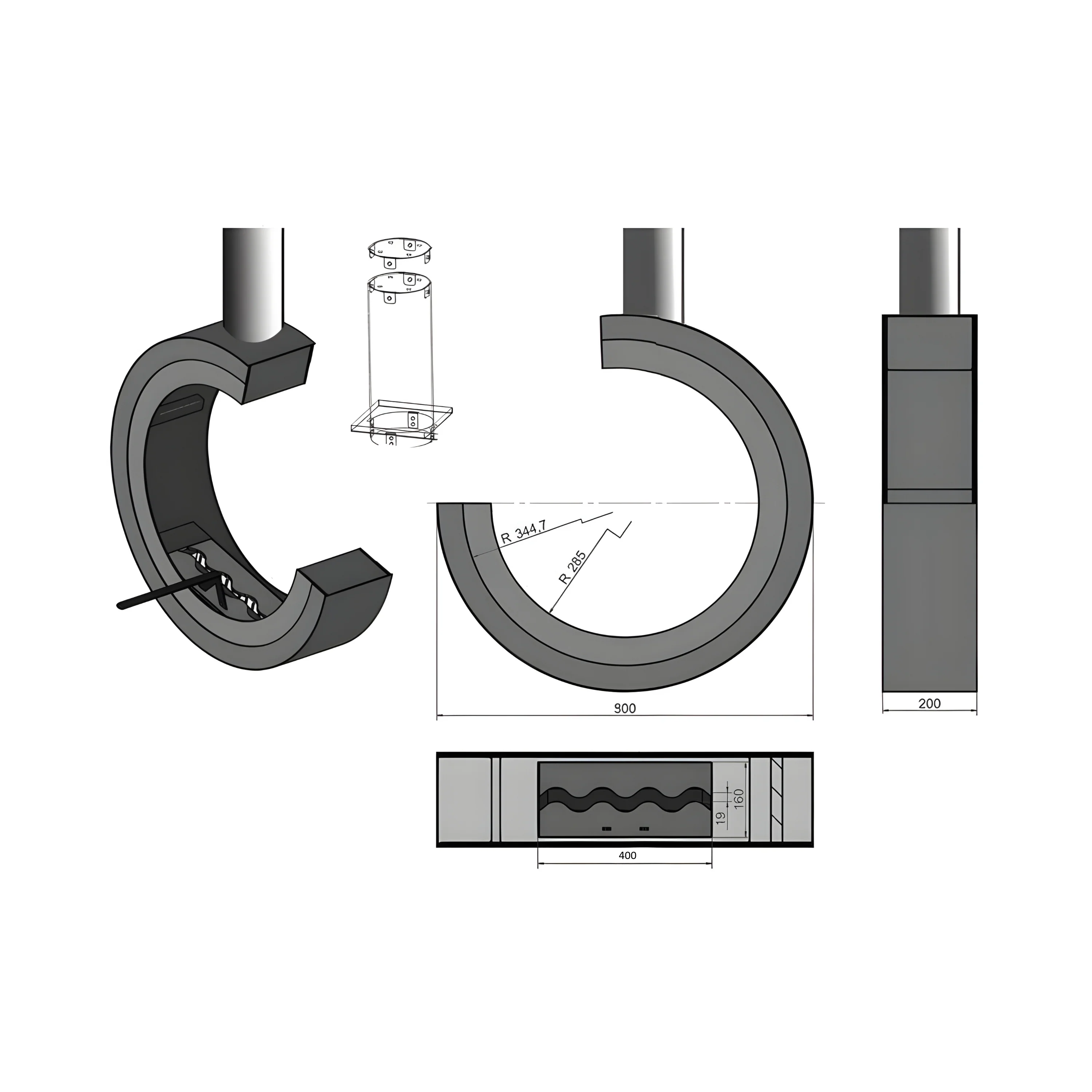 Erto 3/4 Tube Plafondhaard D80 cm