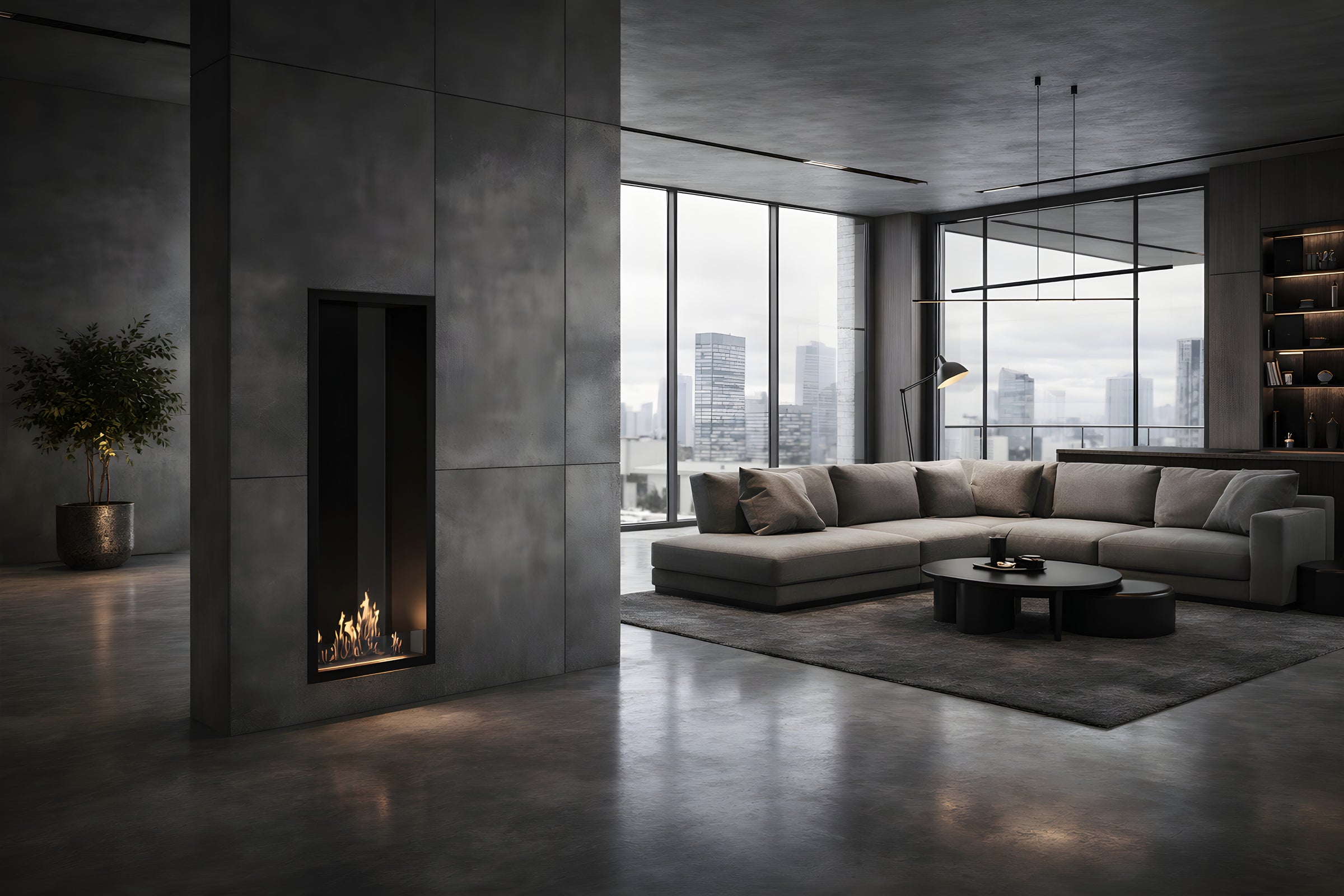 Fame Vertical Doorkijkhaard Enkel Volle Glas 60 x 140 cm