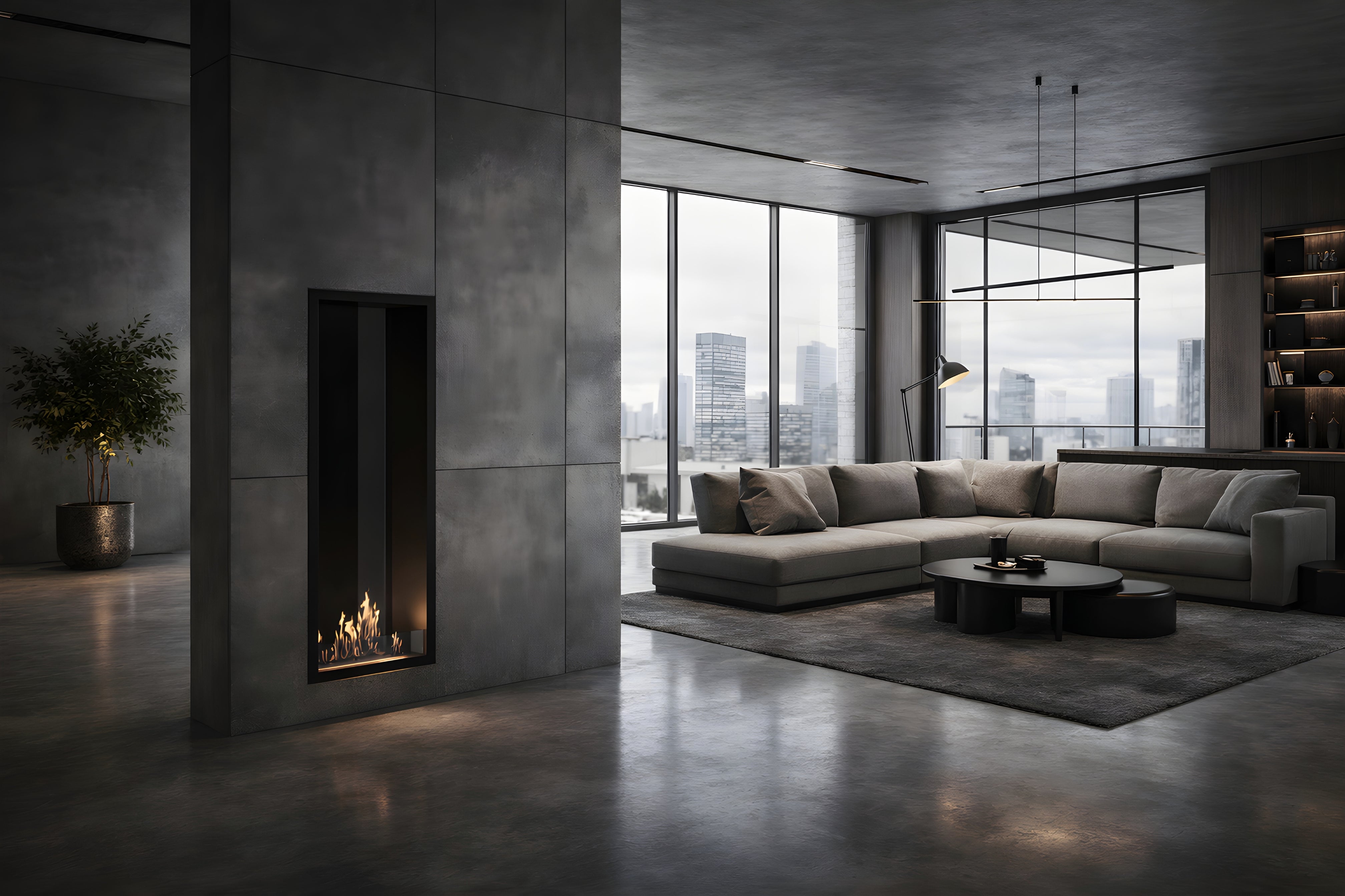 Fame Vertical Doorkijkhaard Enkel Volle Glas 60 x 140 cm