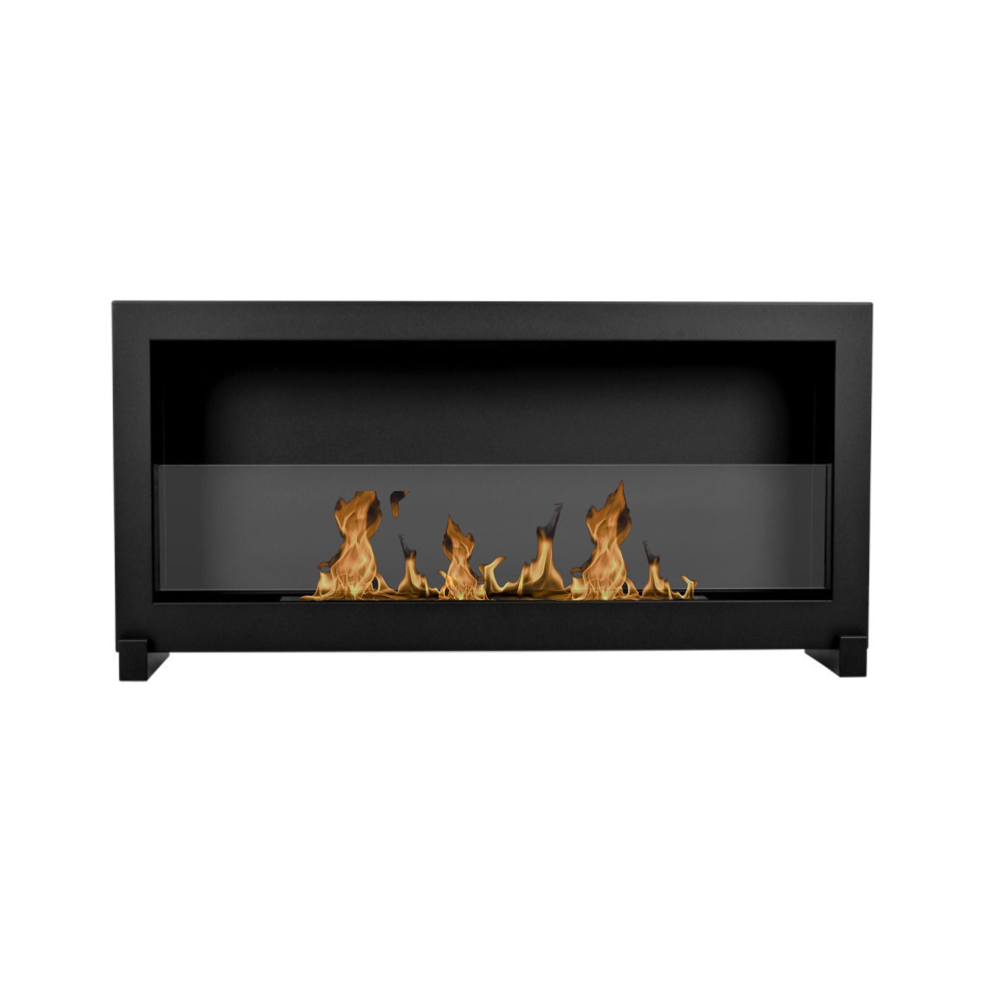 S - Line Black Full BOX Wall Fireplace - Freestanding Bio-Ethanol 90 x 40 CM