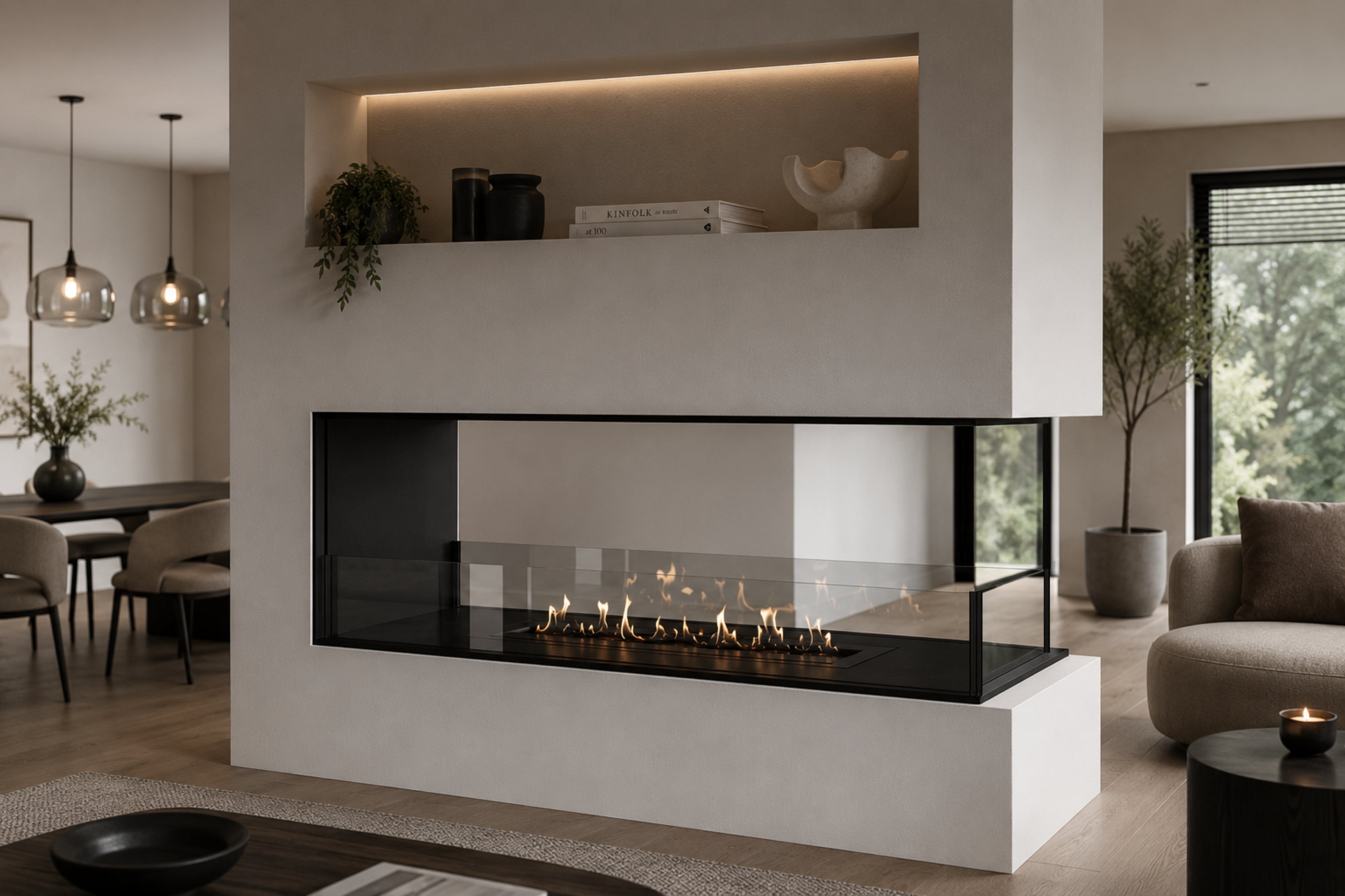 Saint U Vorm Driezijdig Inbouwhaard 140 cm