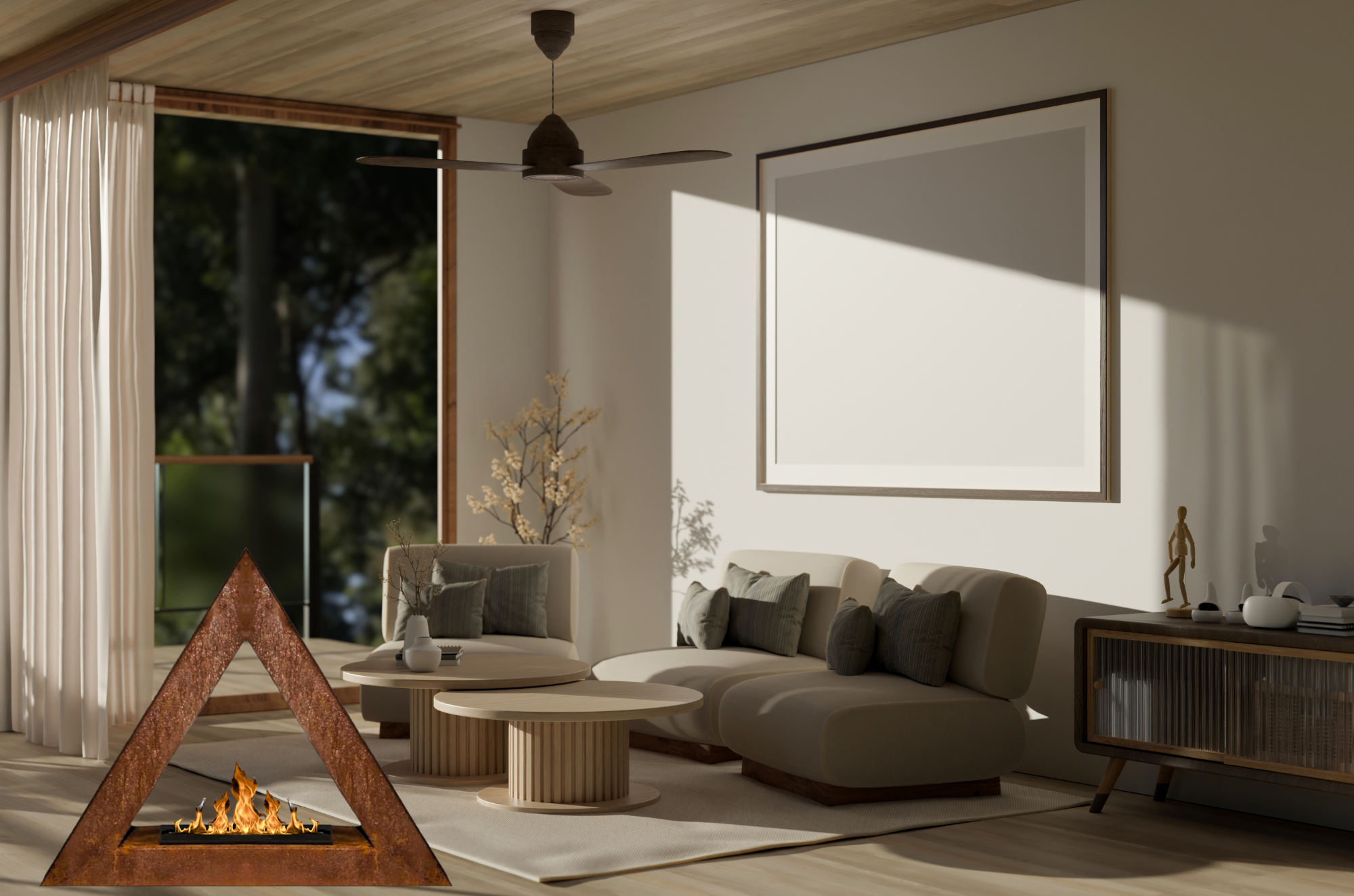 Ararat Rust Freestanding Garden Fireplace