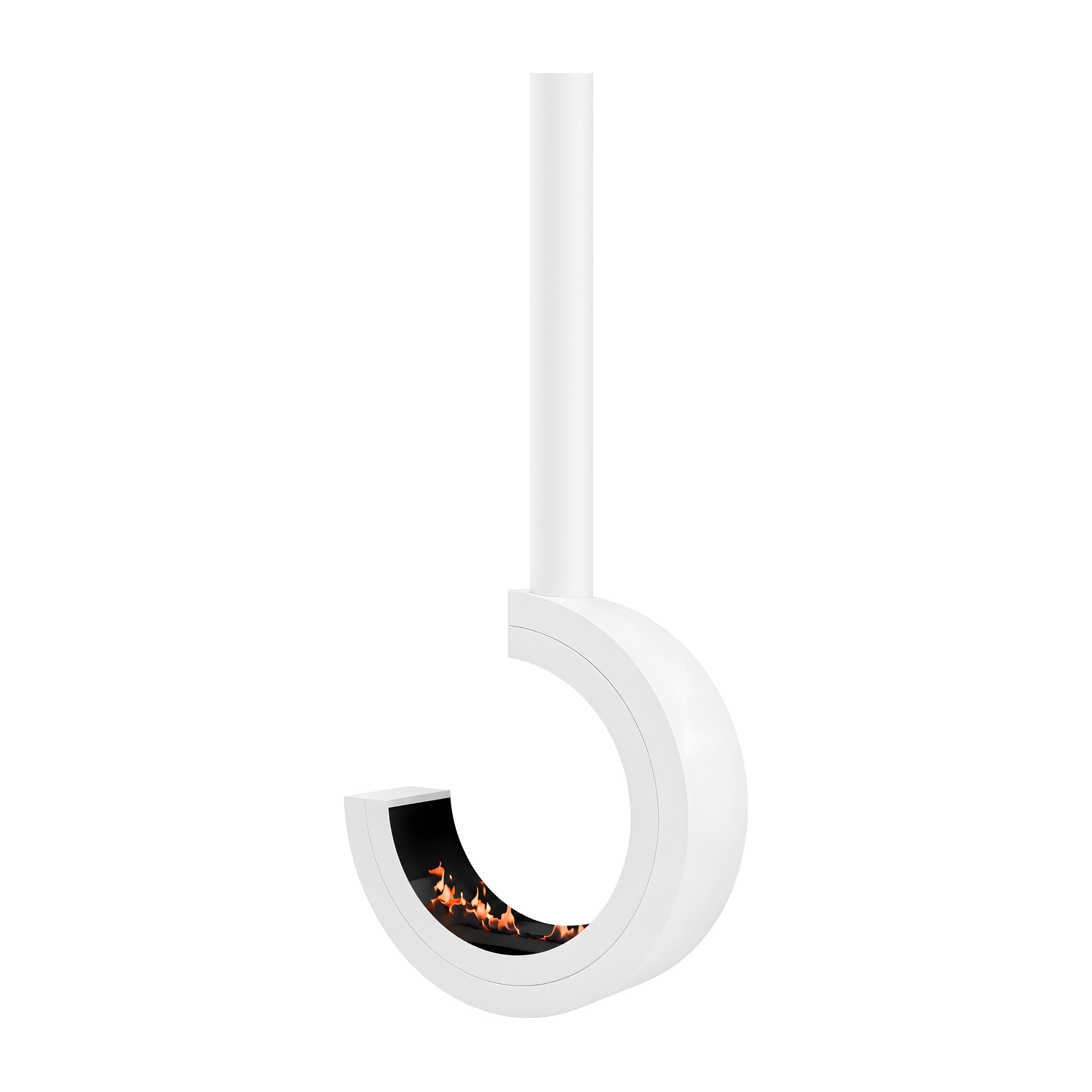 Erto 90 3/4 Tube Black Bio Ethanol Ceiling Fireplace