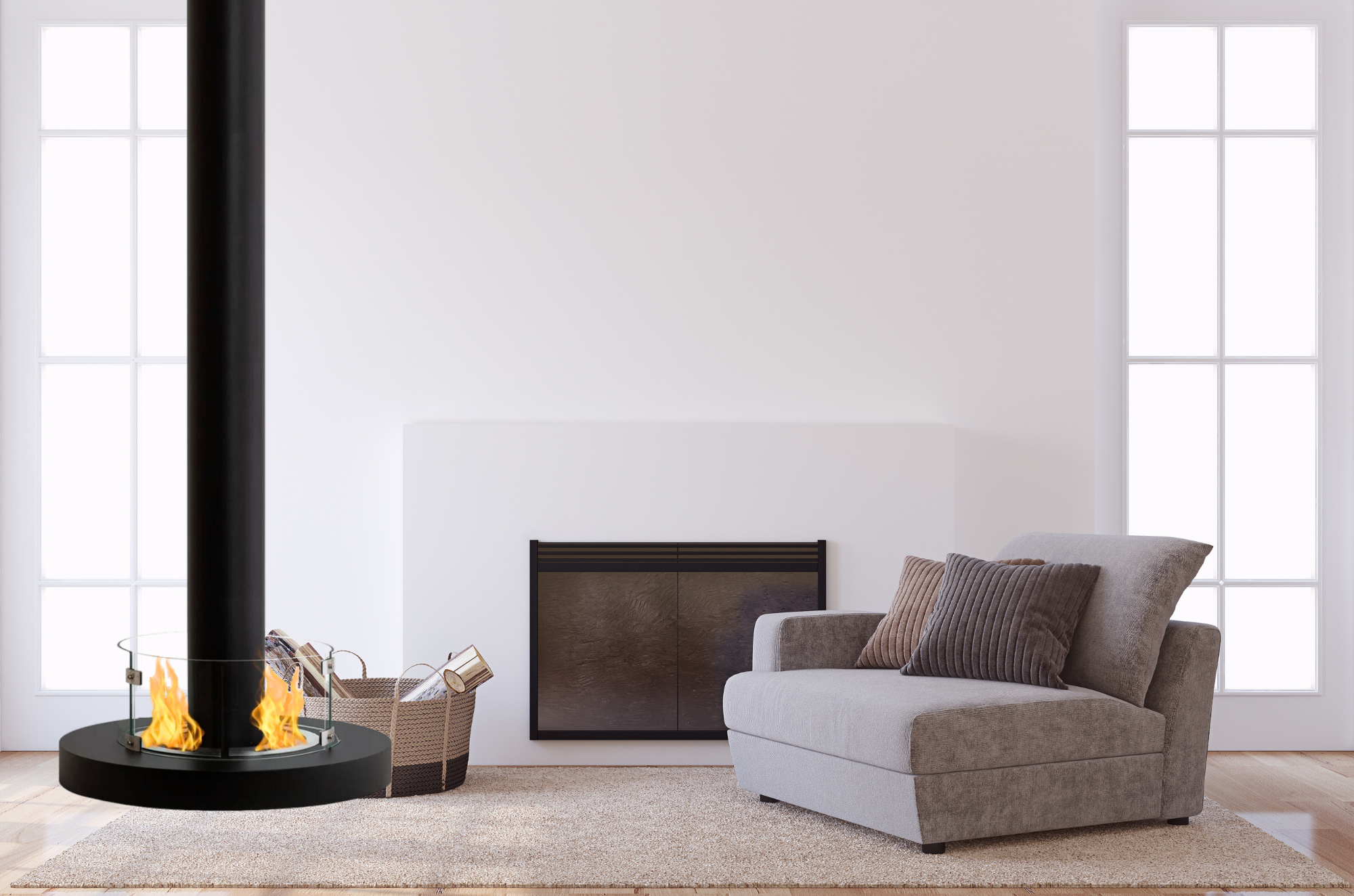 Ativ Black Bio-Ethanol Ceiling Fireplace