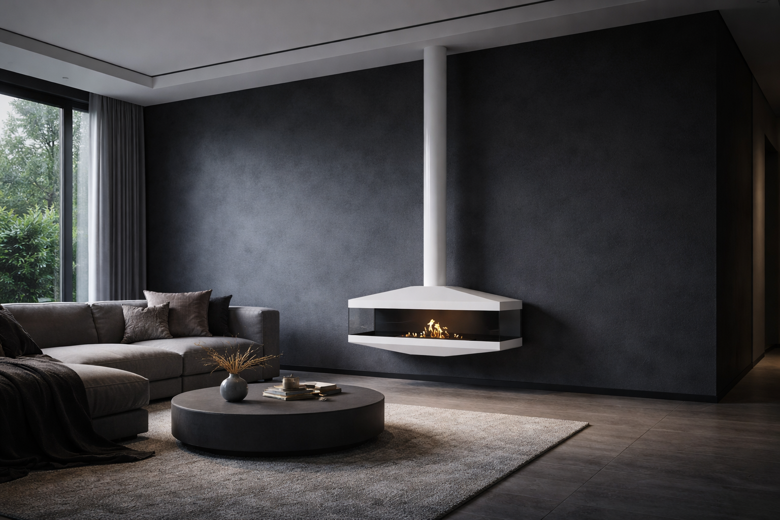 Aura Close Tube Wit Doorkijk Plafondhaard 120 cm