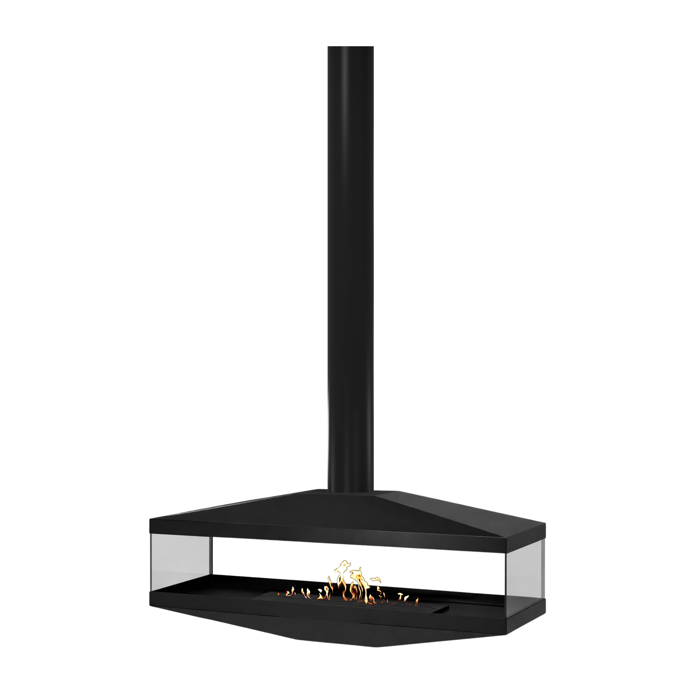Aura Tube Zwart Doorkijk Plafondhaard 120 cm