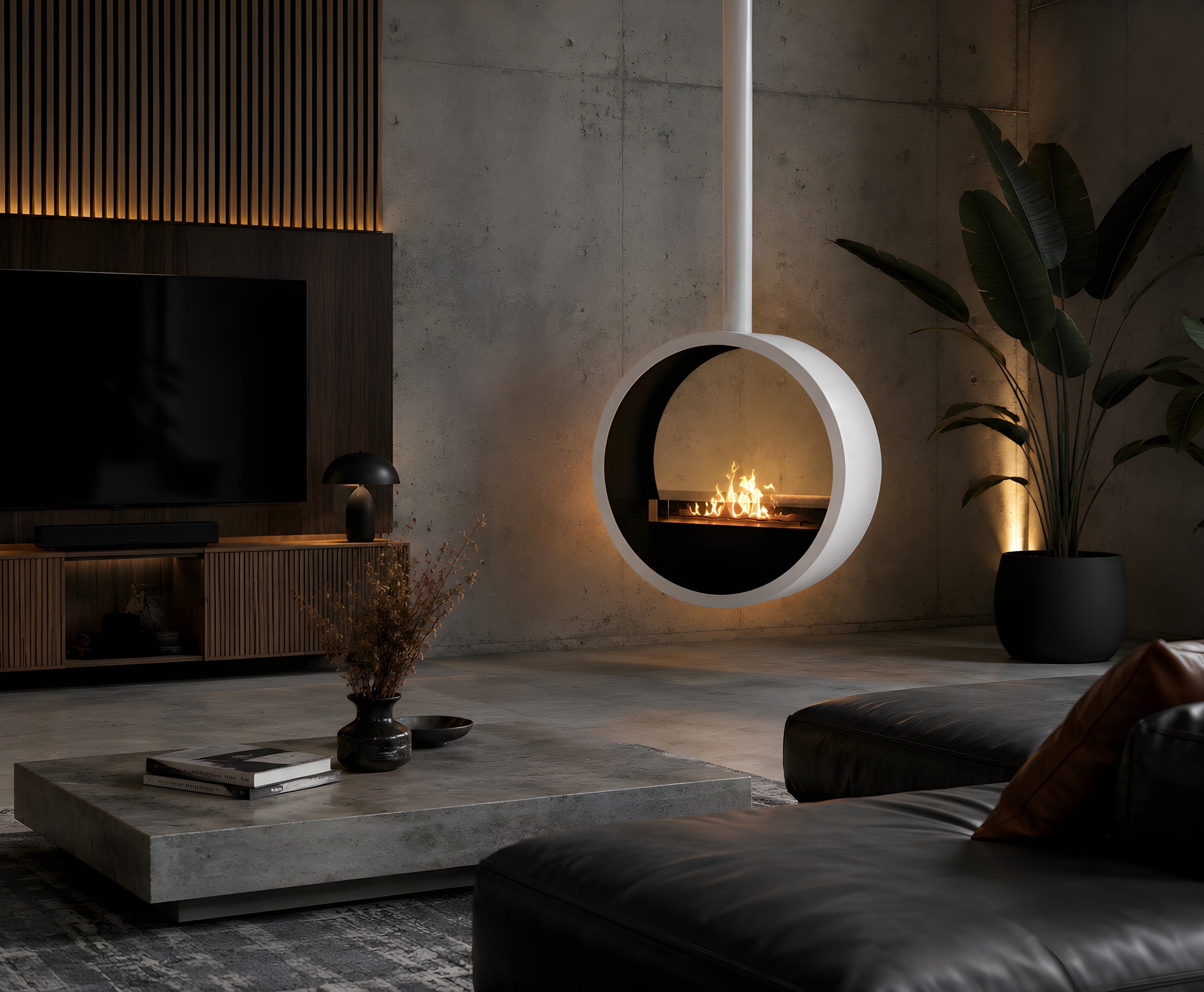 Aurel Roundfire Plafondhaard Wit Ø80 - Ø120 cm