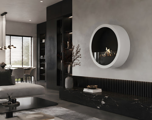 Aurel Roundfire Wandhaard Wit Ø80 - Ø120 cm