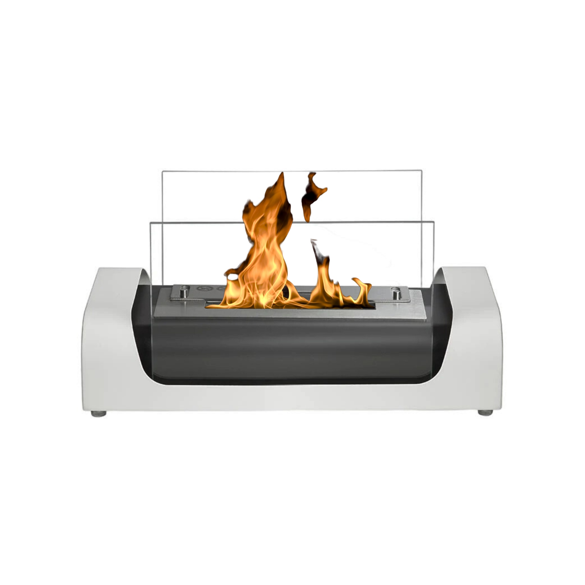 Bako Glossy White Table Fireplace