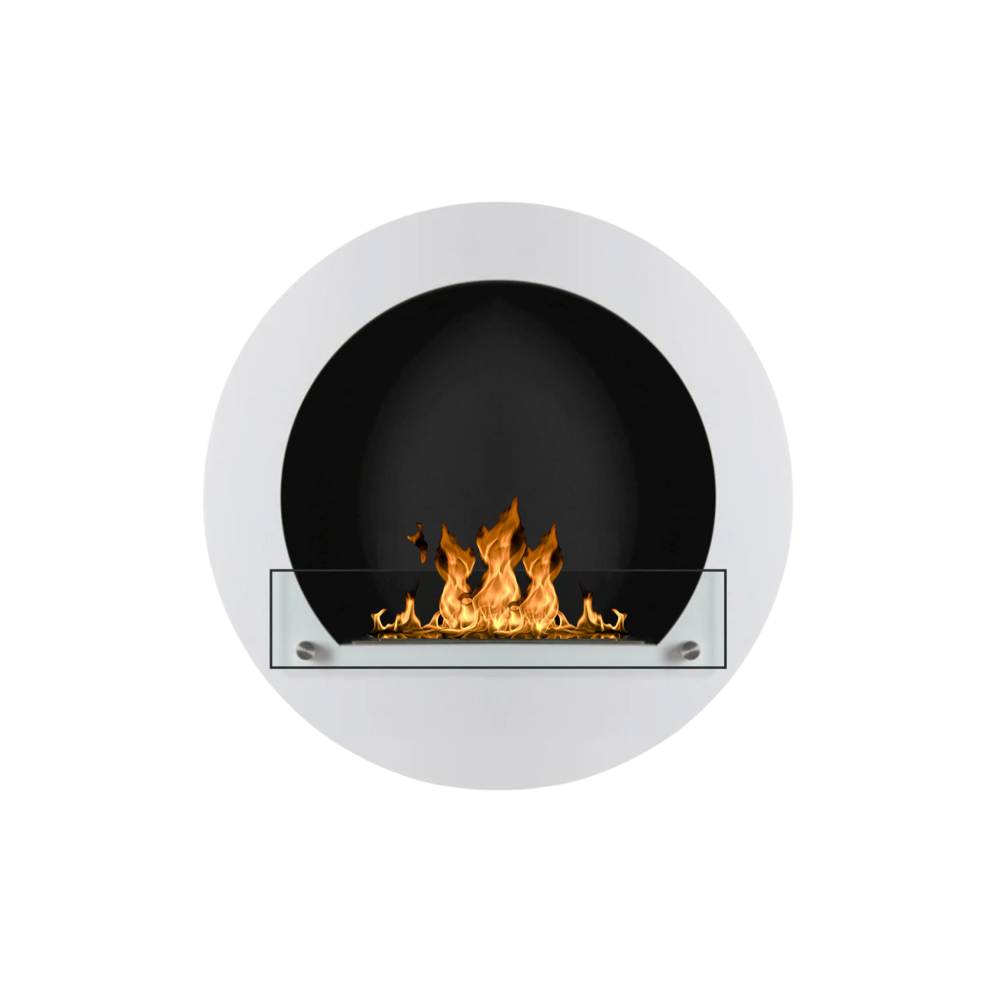 Balian White Bio-Ethanol Wall Fireplace D60 CM