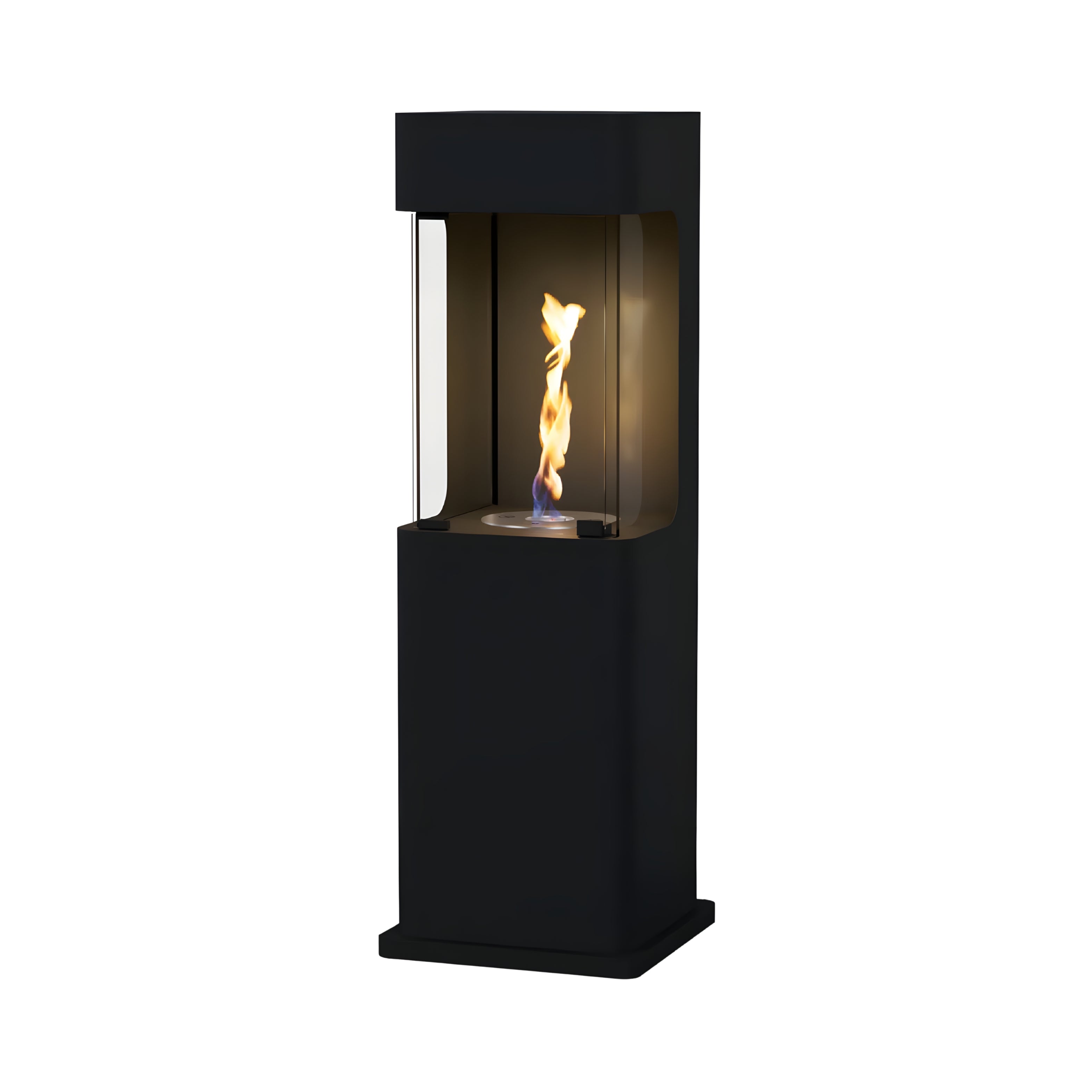 Baron Verticale Vrijstaande Haard Volle Glas H134 cm
