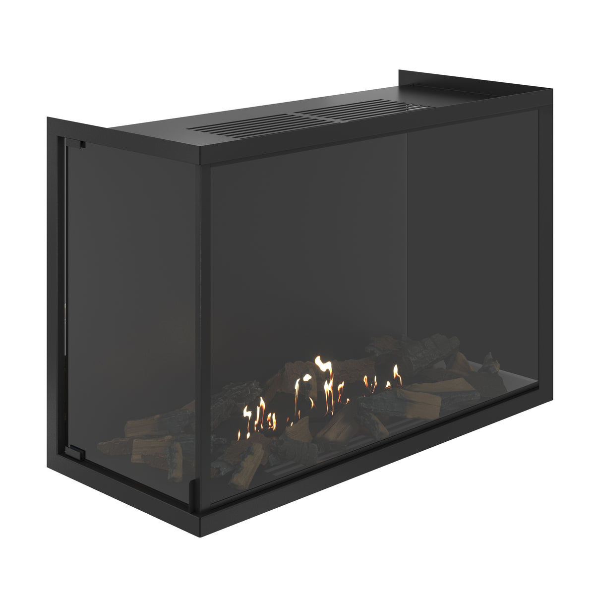 Base Links Inbouwhoekhaard Volle Glas 90 cm