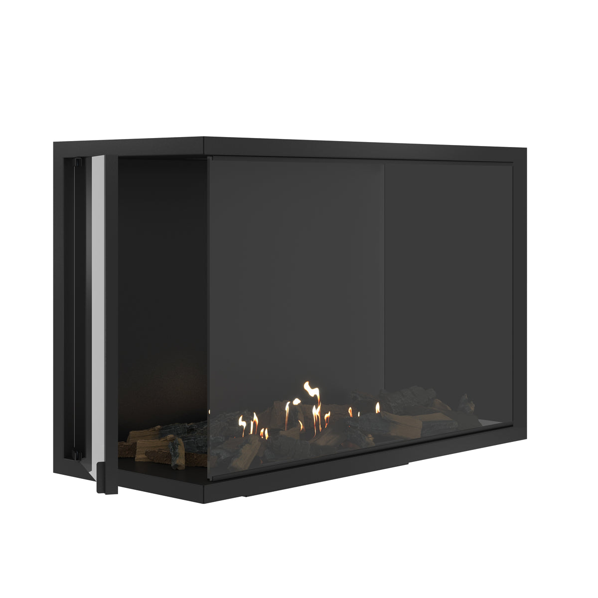 Base Links Inbouwhoekhaard Volle Glas 90 cm