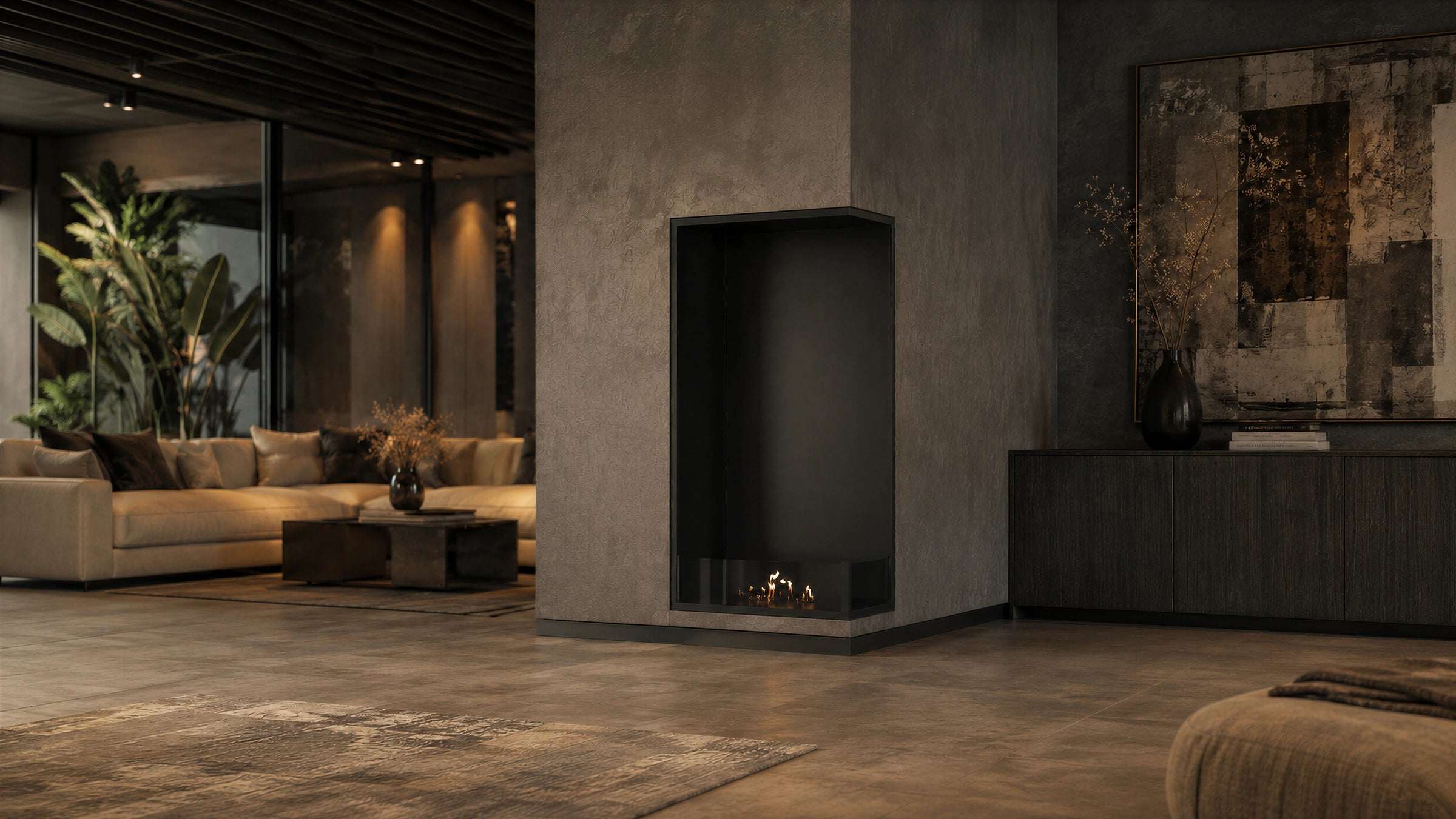 Base Rechts Verticale Inbouwhoekhaard 60 x 160 cm