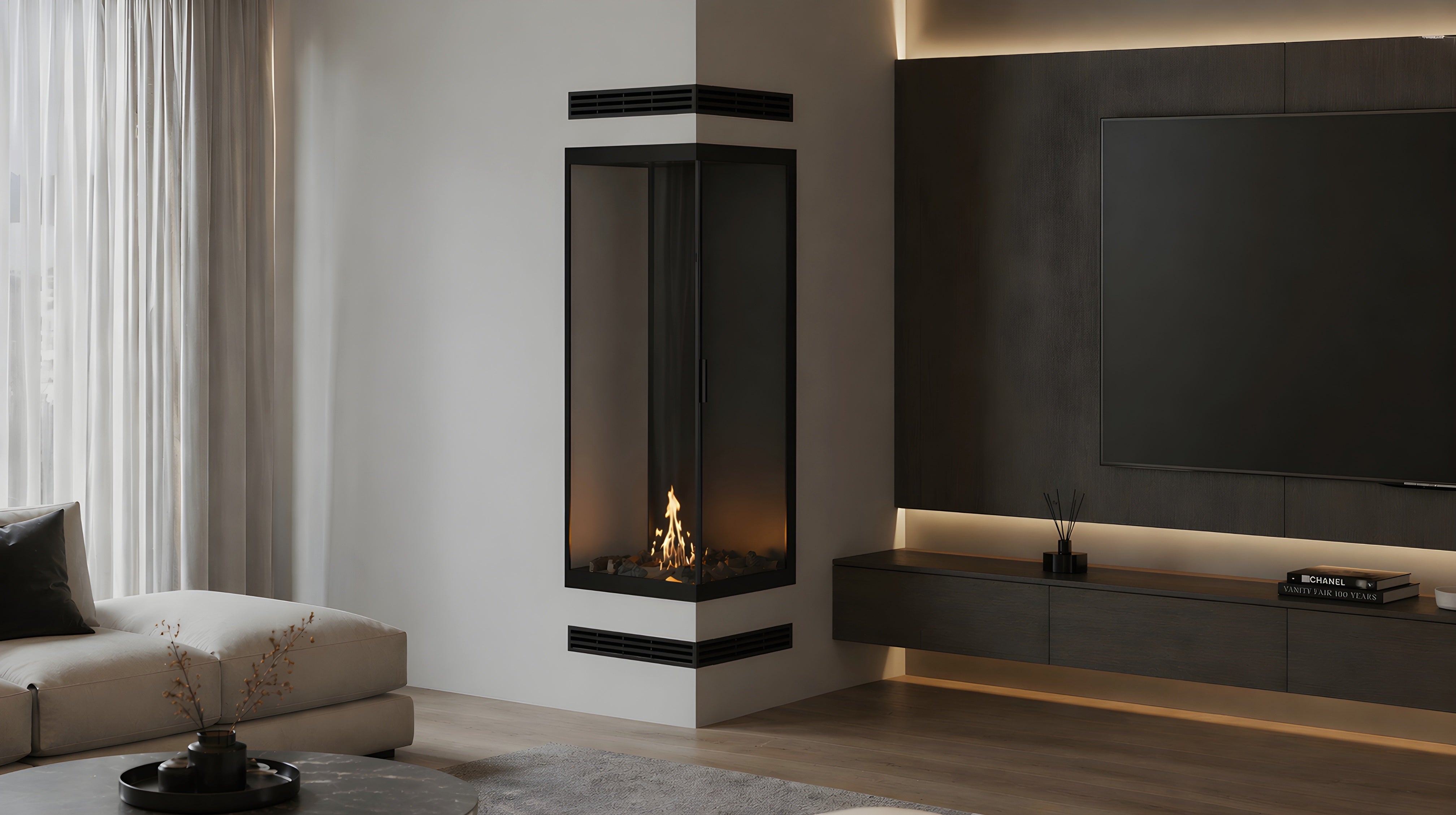 Base Vertical Hoekhaard Links Volle Glas 60 x 140 cm