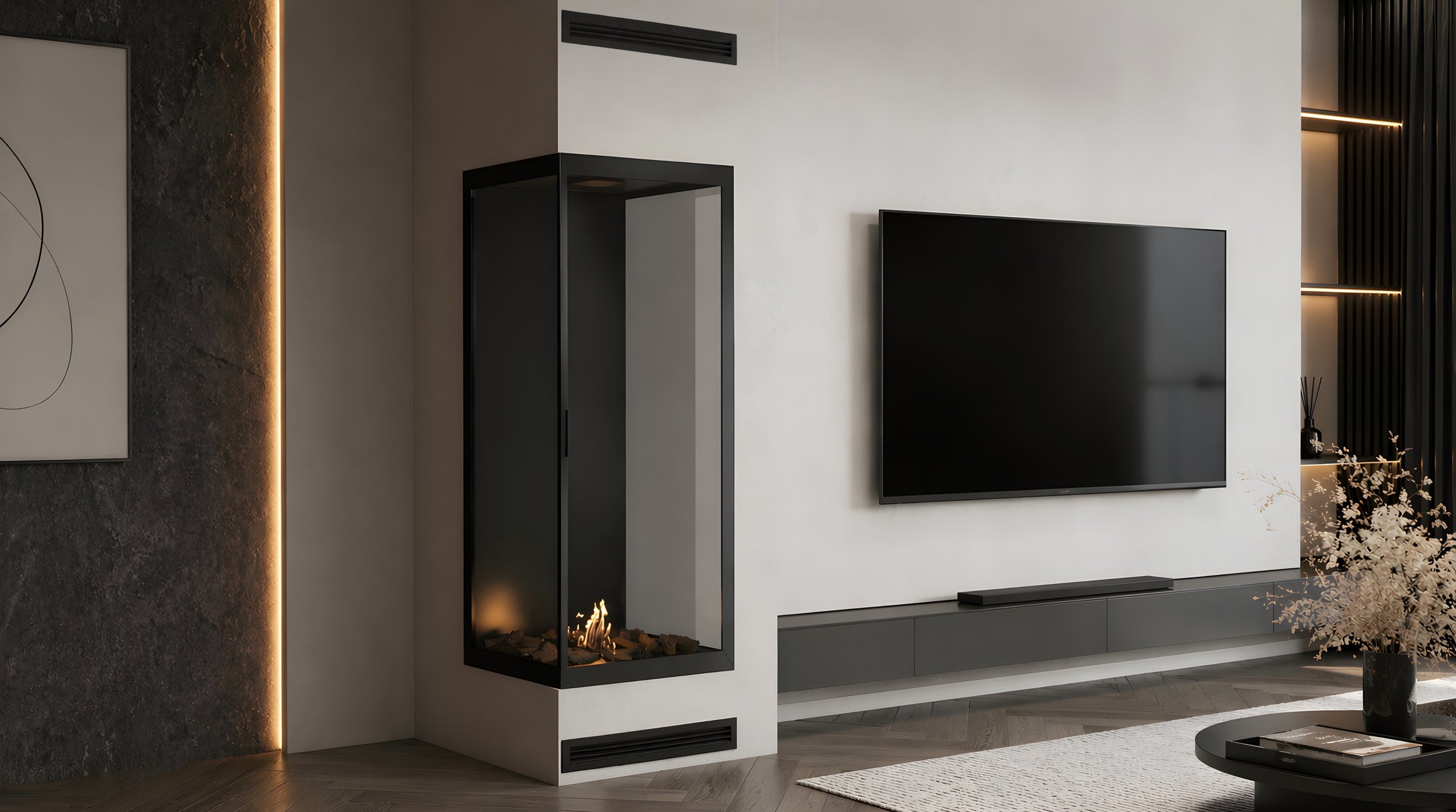 Base Vertical Hoekhaard Links Volle Glas 60 x 100 cm