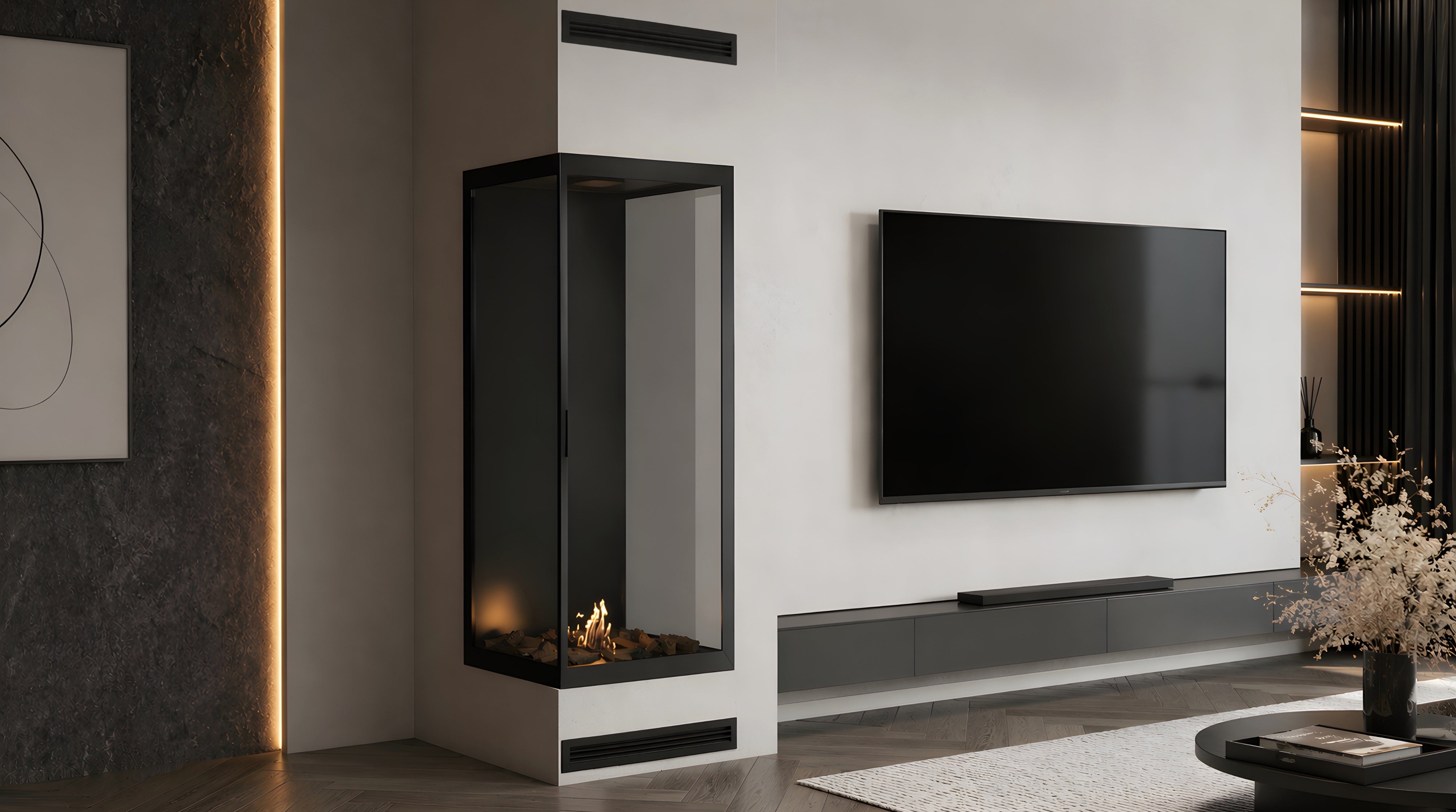 Base Vertical Hoekhaard Links Volle Glas 60 x 140 cm