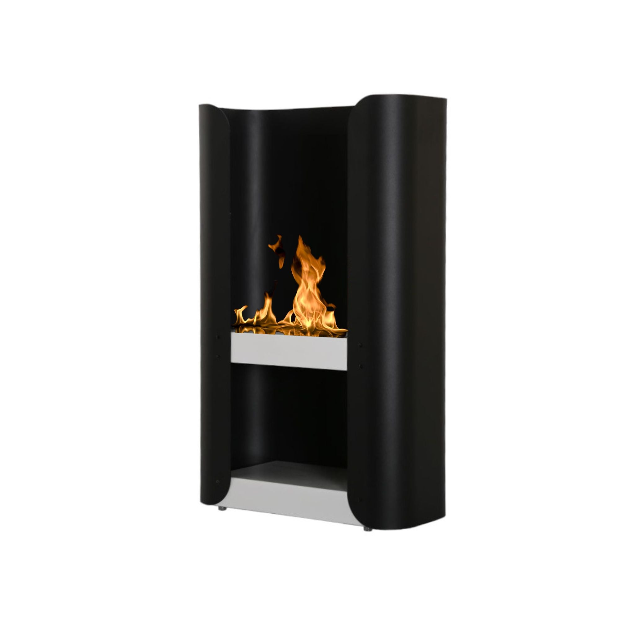 Beale Black Bio Ethanol Freestanding Stove Fireplace H80 CM