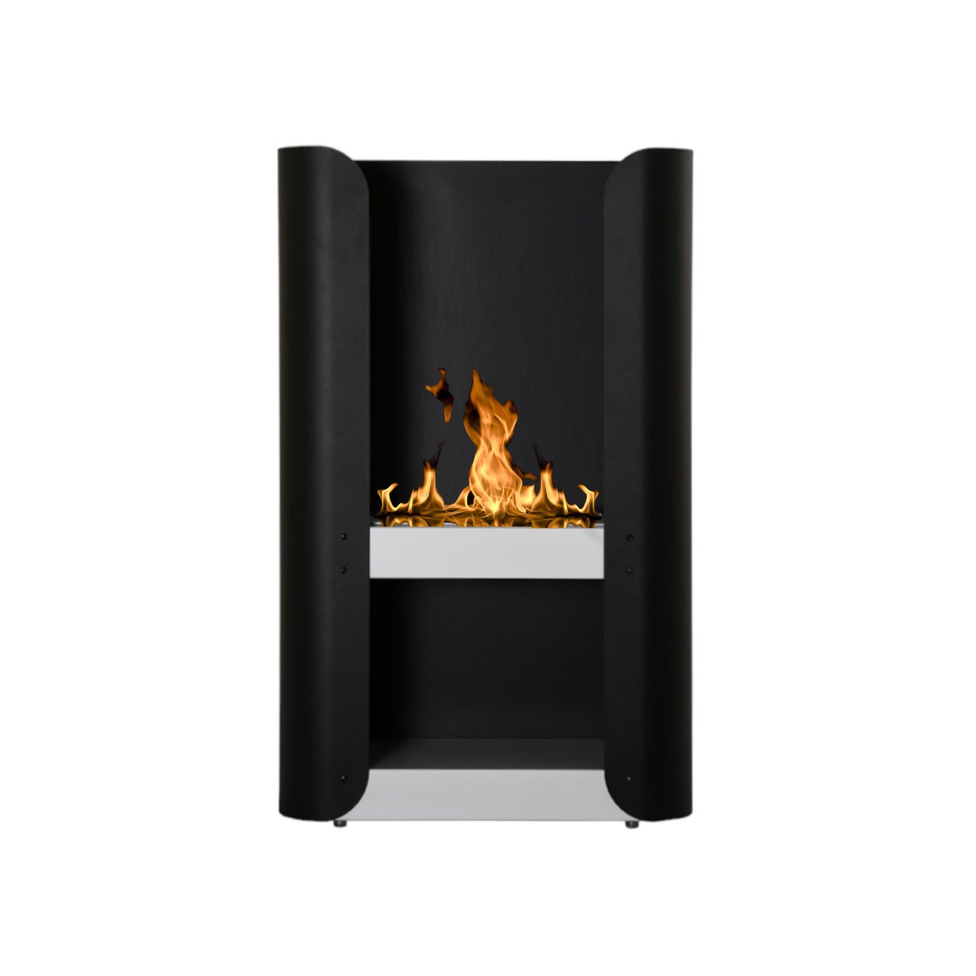 Beale Black Bio Ethanol Freestanding Stove Fireplace H80 CM