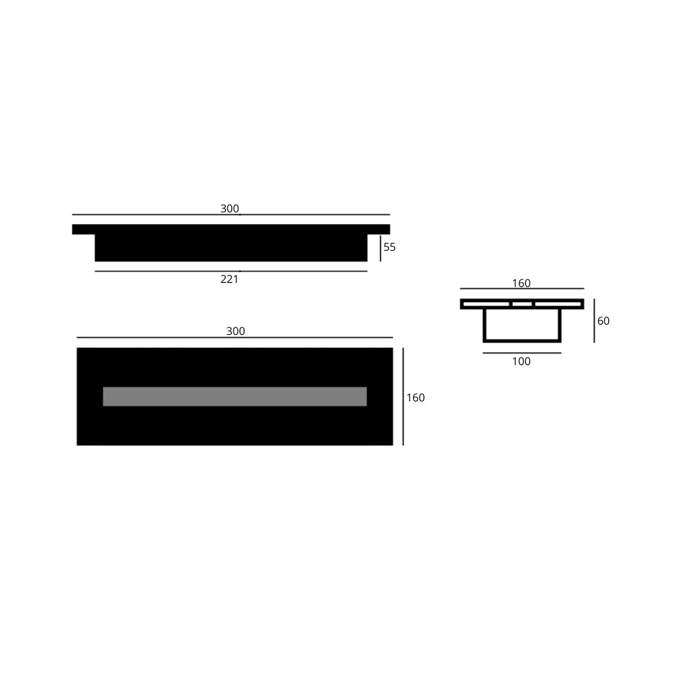 Bio Ethanol Line Burner 30 CM 