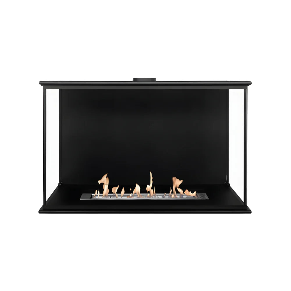 Three-sided Bio Ethanol Built-in Fireplace 80 CM With Full Glass