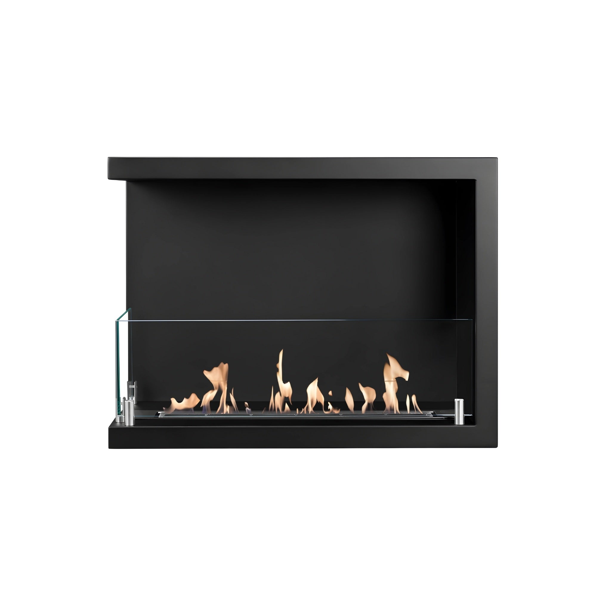 Corner Bio Ethanol Built-in Fireplace Left 60 CM With Glass