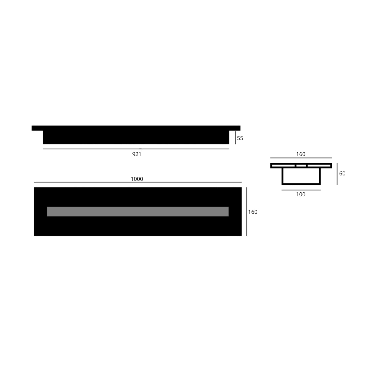 Bio Ethanol Line Burner 100 CM