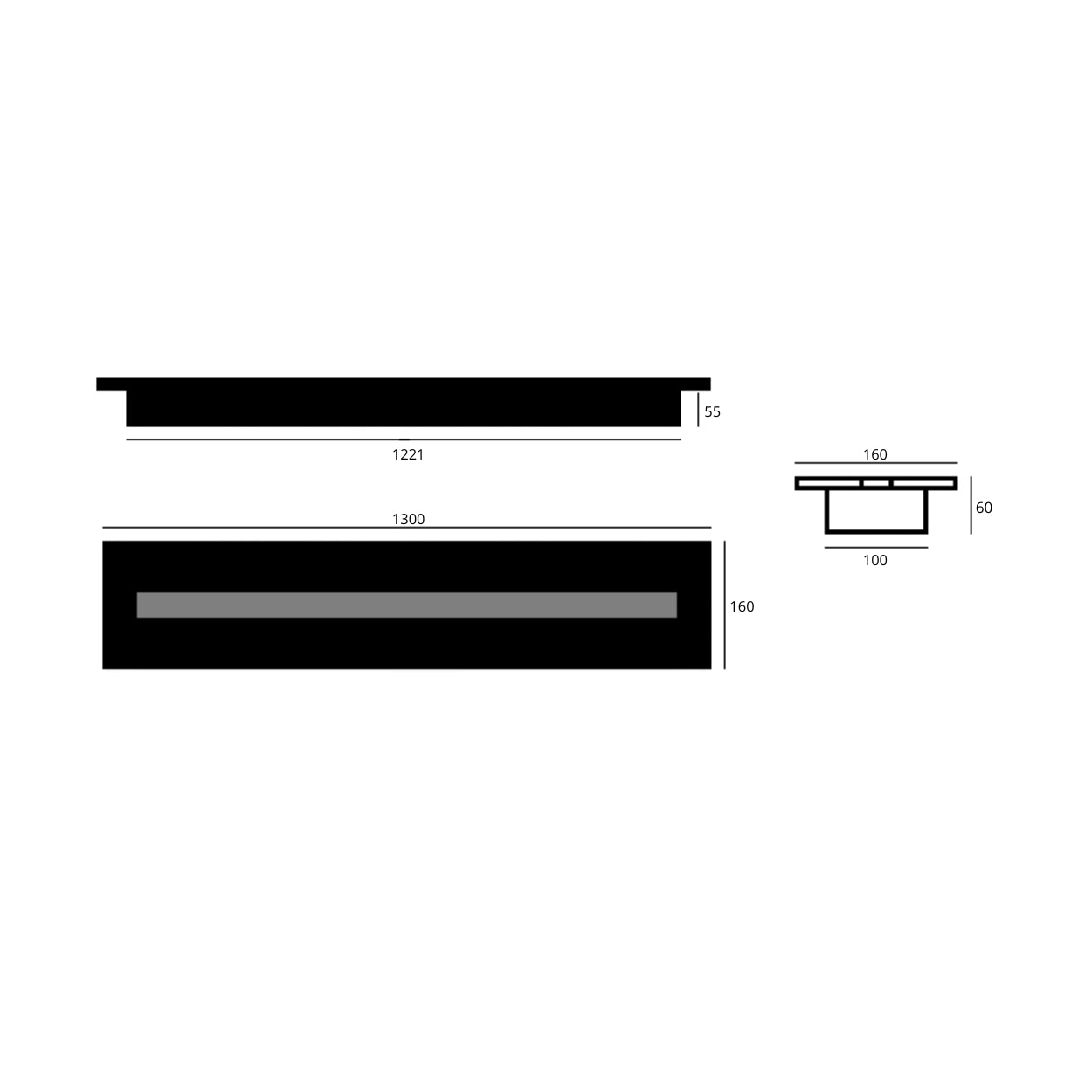 Bio Ethanol Line Burner 130 CM