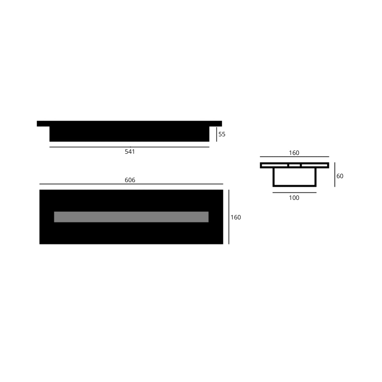 Bio Ethanol Line Burner 60 CM