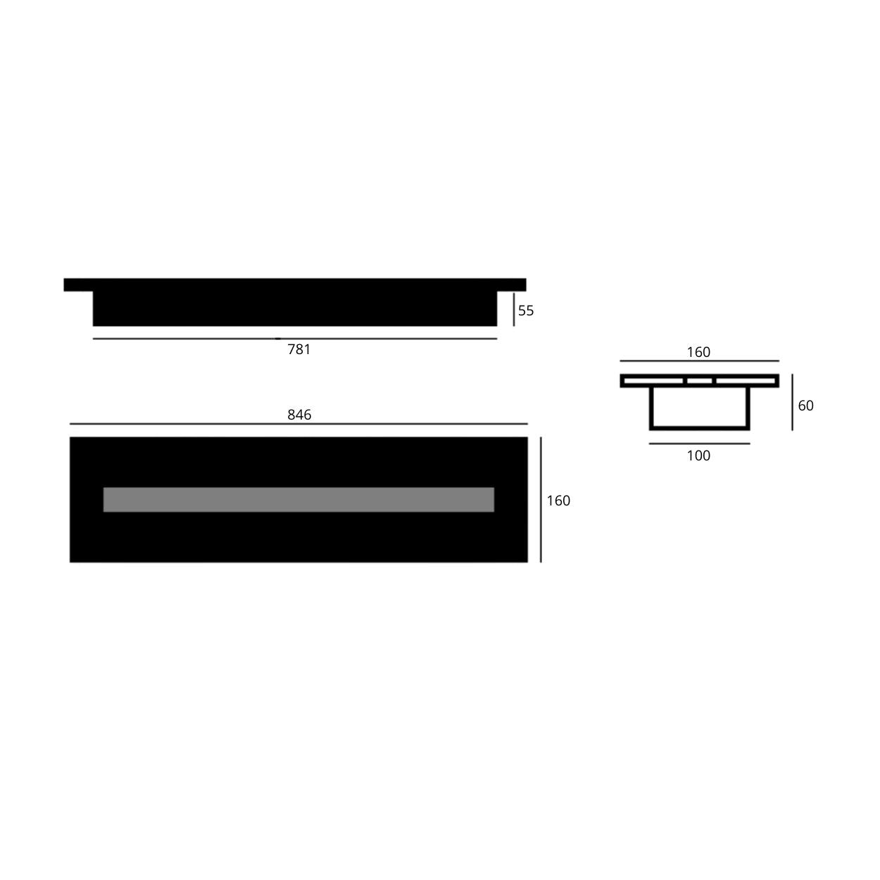 Bio Ethanol Line Burner 84 CM