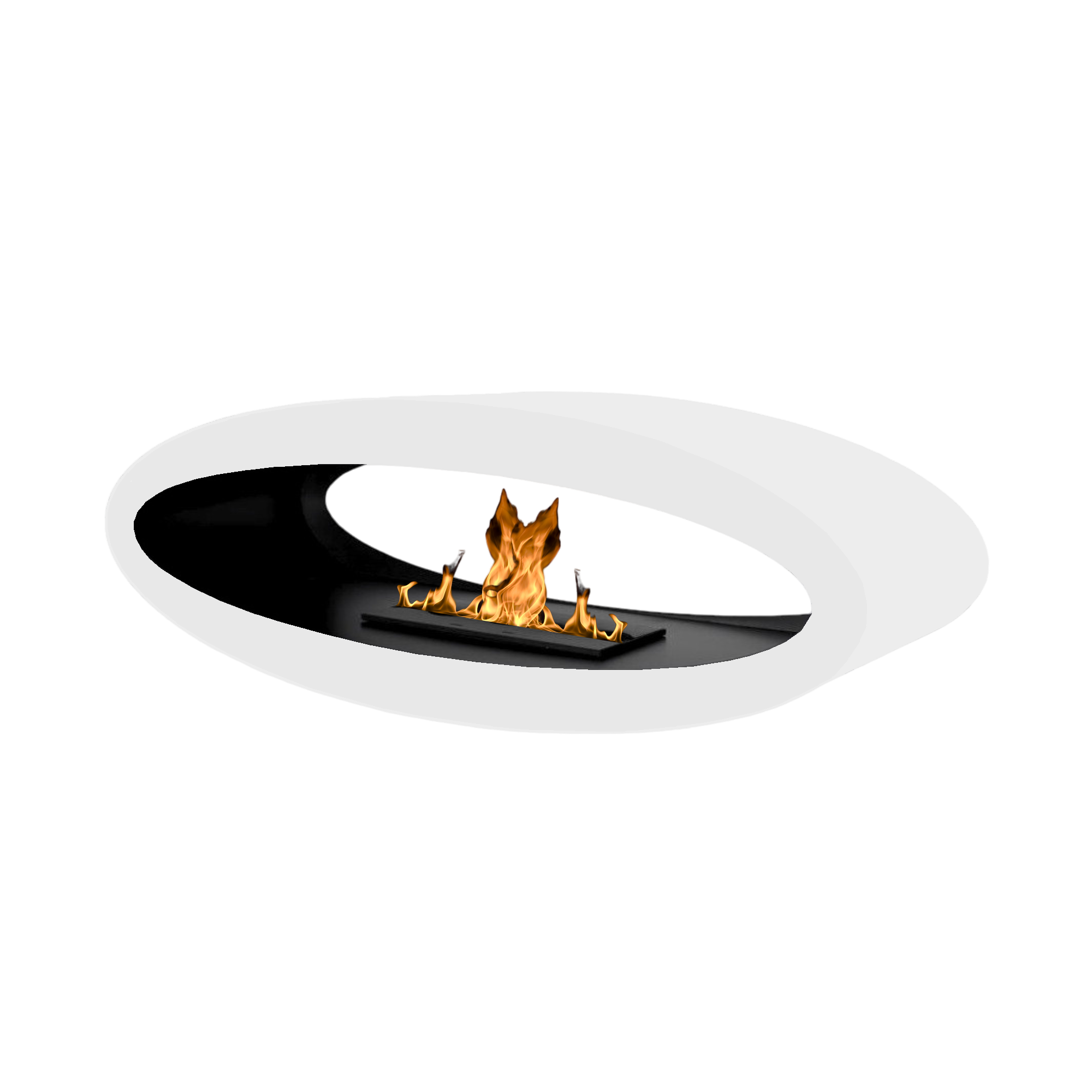 Merra White Bio-Ethanol Freestanding Fireplace 112 cm