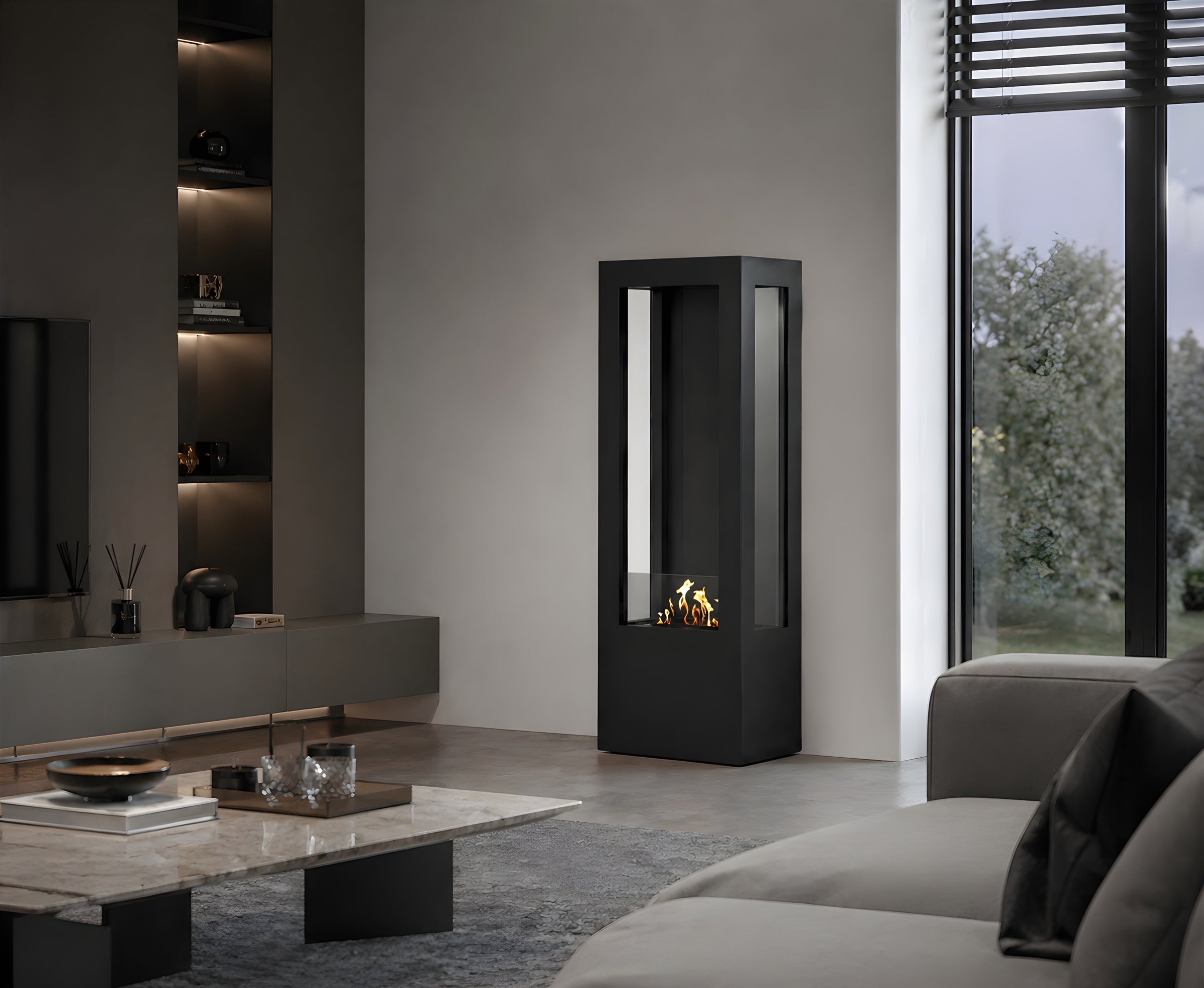 Bire Vertical Bio Ethanol Vrijstaand Haard H160 cm