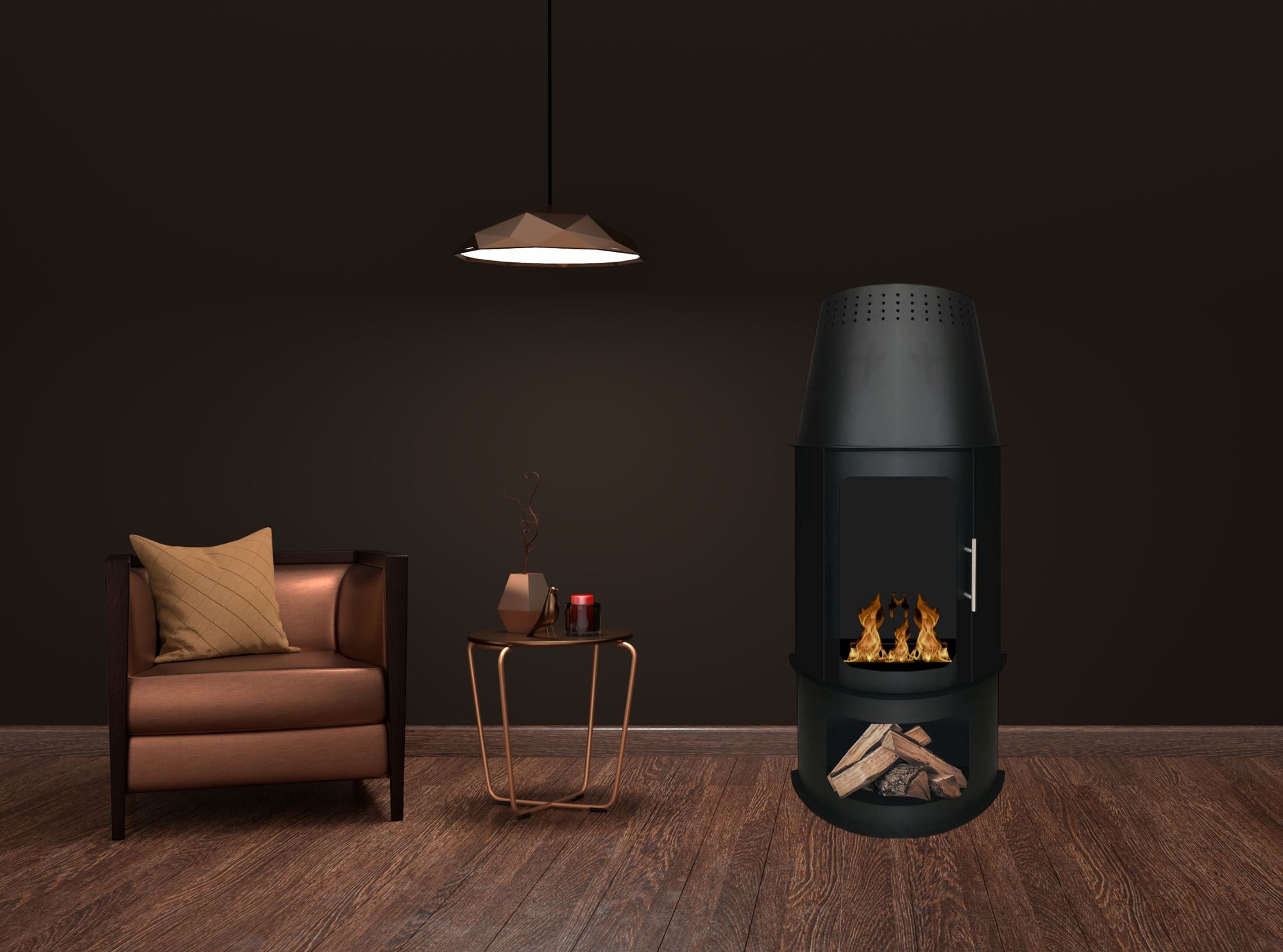 Boho Design Freestanding Bio Fireplace
