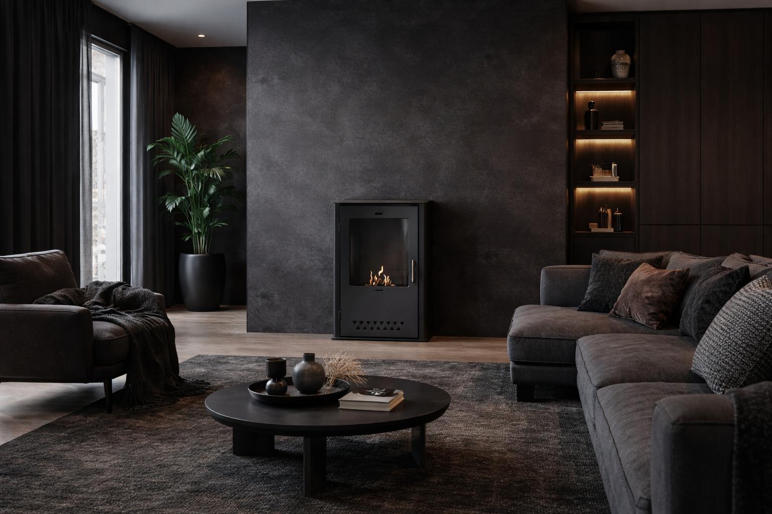 Calla Bio Ethanol Freestanding Stove Fireplace 68 cm